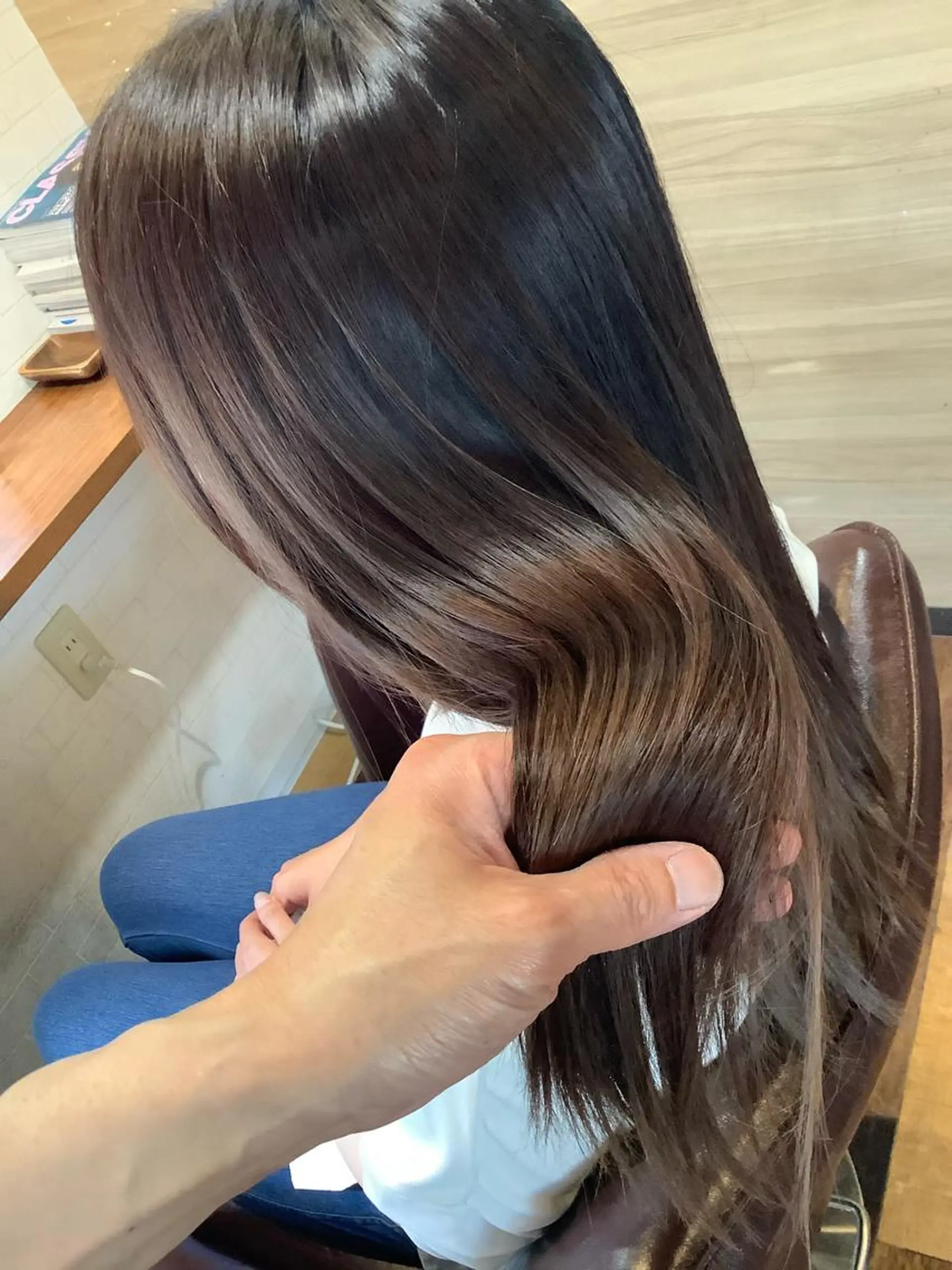 カラー グレージュ ハイライトカラー 稲田 全将のヘアスタイル