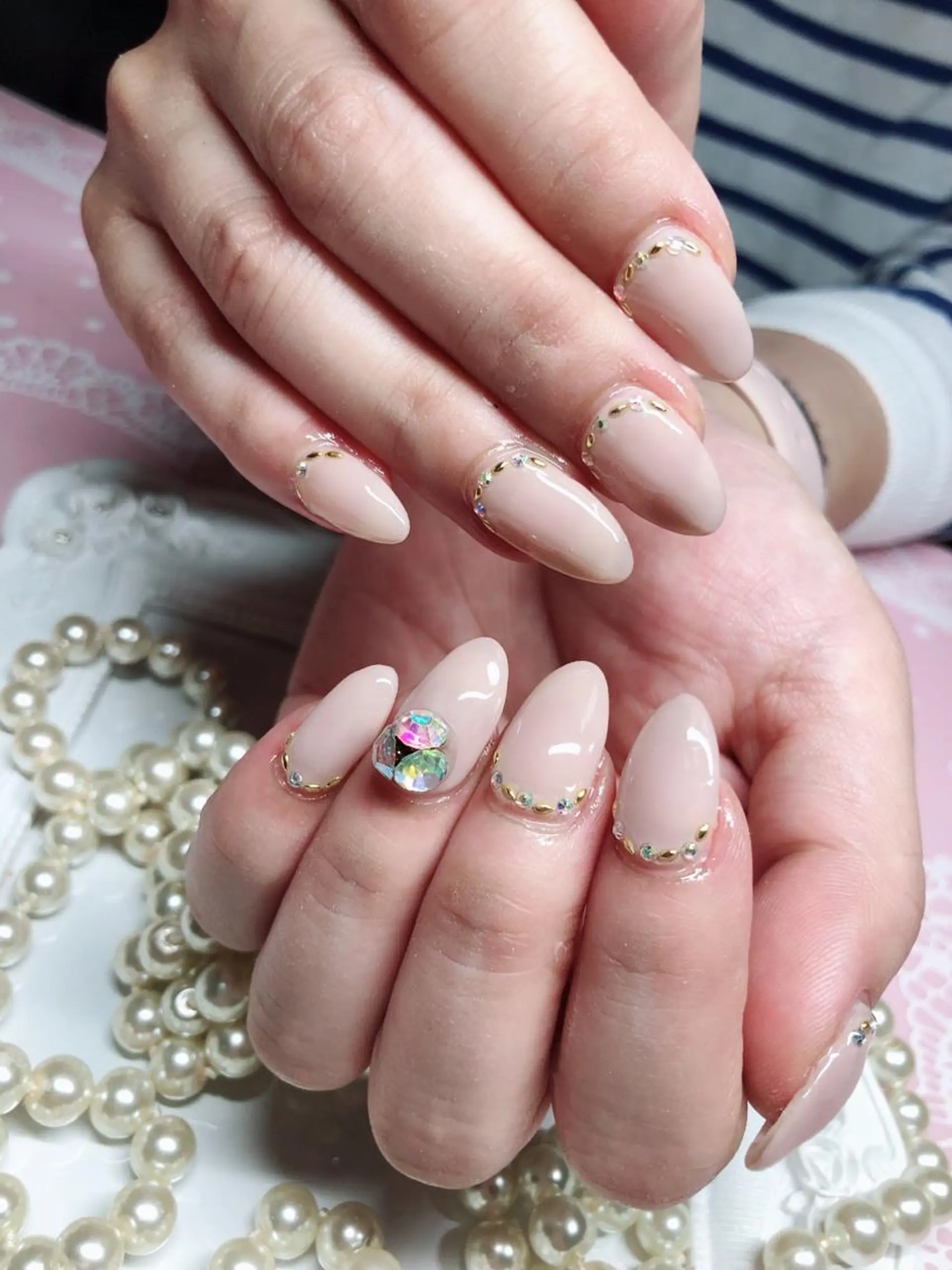 ネイル 長さ出し スカルプネイル シンプルネイル ハンドネイル Naka Rieのネイルデザイン