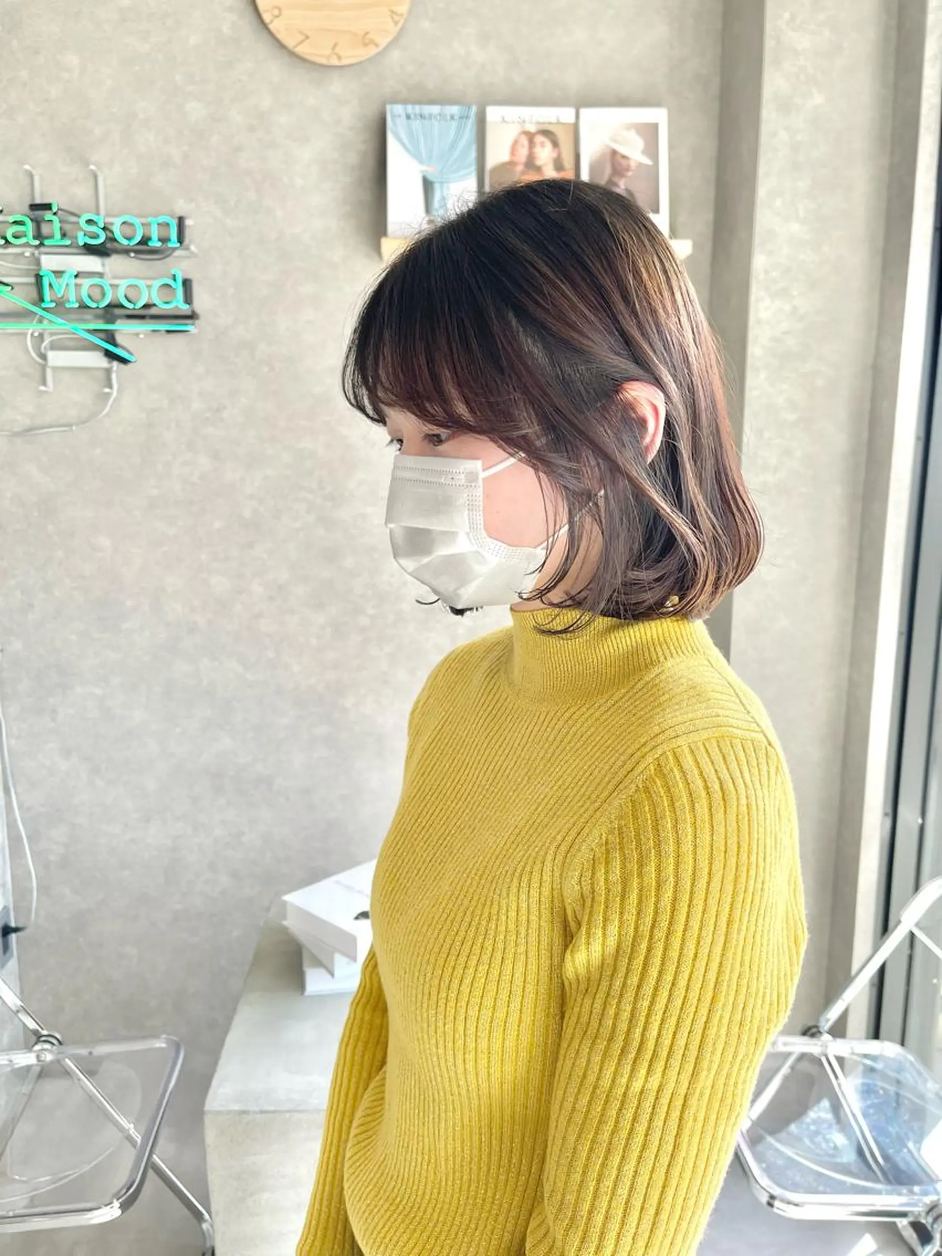 ミディアム カラー カット ヘアカラー トリートメント mood tatemachiのヘアスタイル