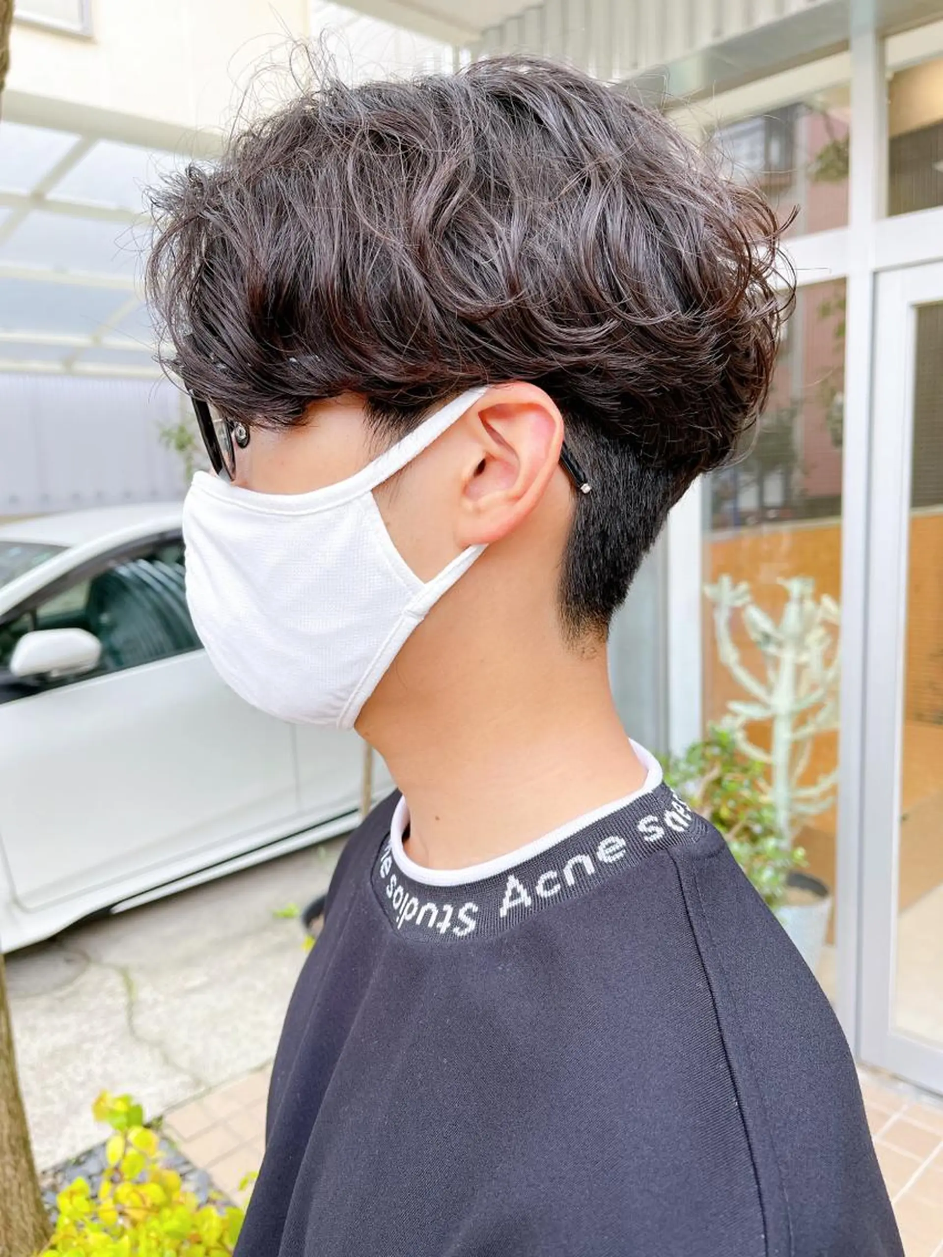 ショート パーマ メンズ センターパート メンズパーマ カット パーマ メンズパーマ タカキリョウのヘアスタイル