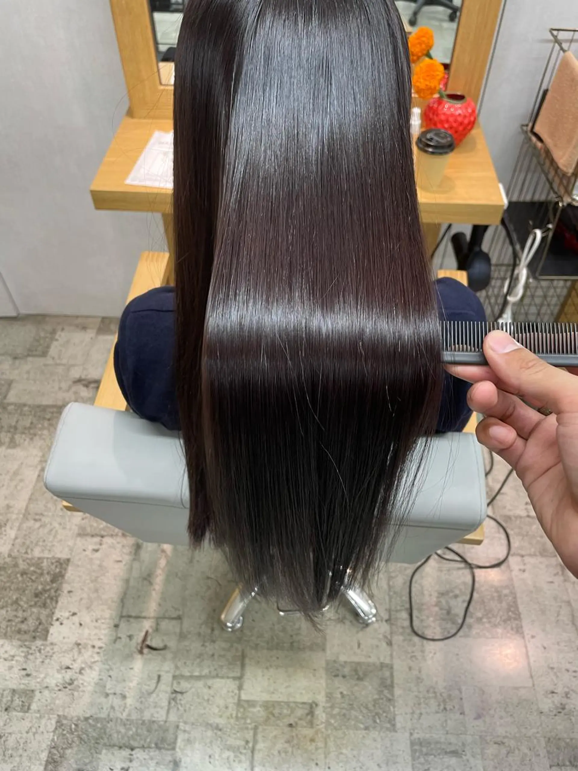 ロング カラー パーマ youres hair はなれ店所属・髪質改善🌸縮毛矯正 専門家💖後藤のヘアスタイル