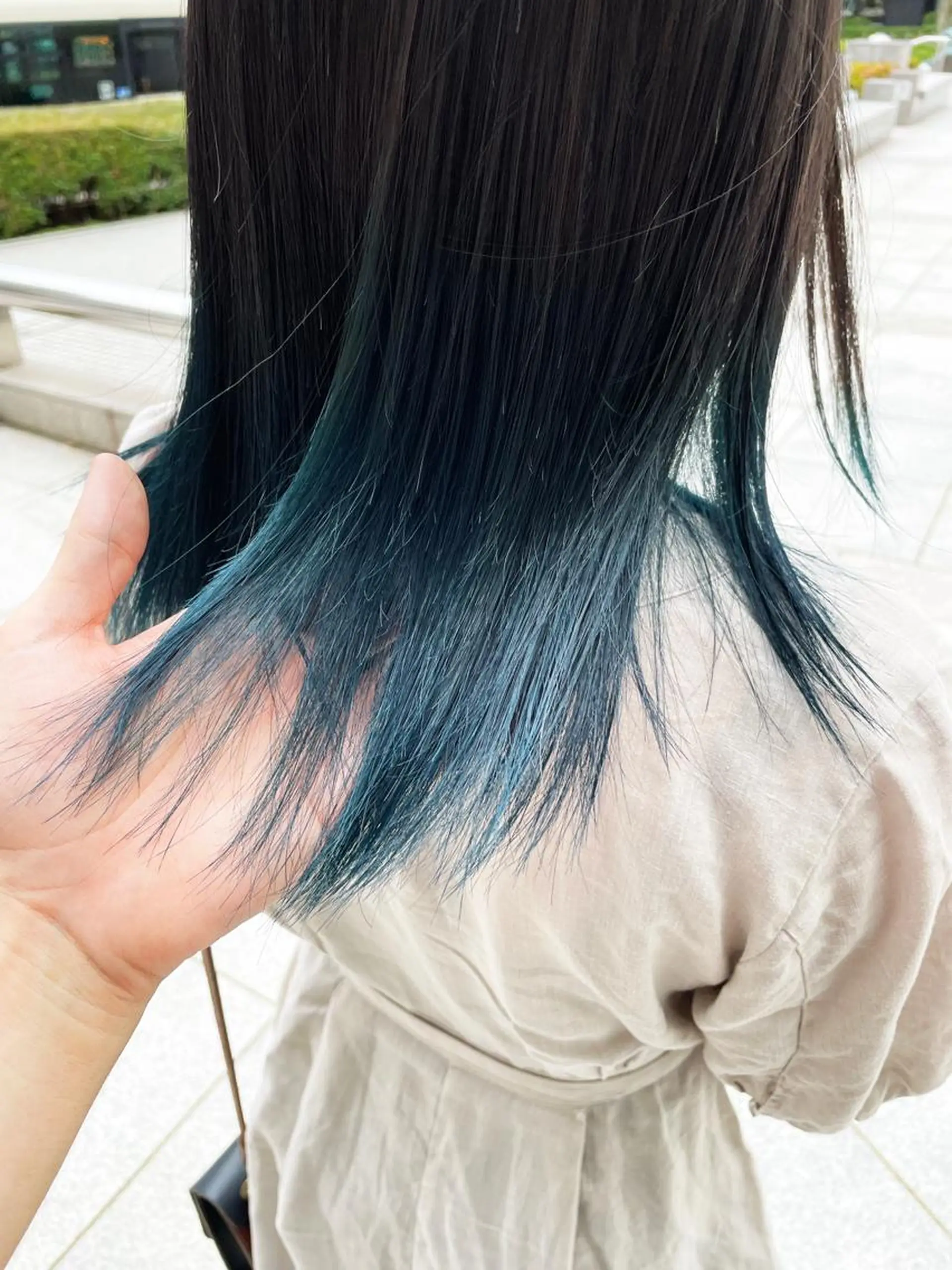 セミロング カラー ブルーカラー グラデーションカラー scene自由が丘所属・自由が丘/メンズ/ ボブ/田丸のヘアスタイル