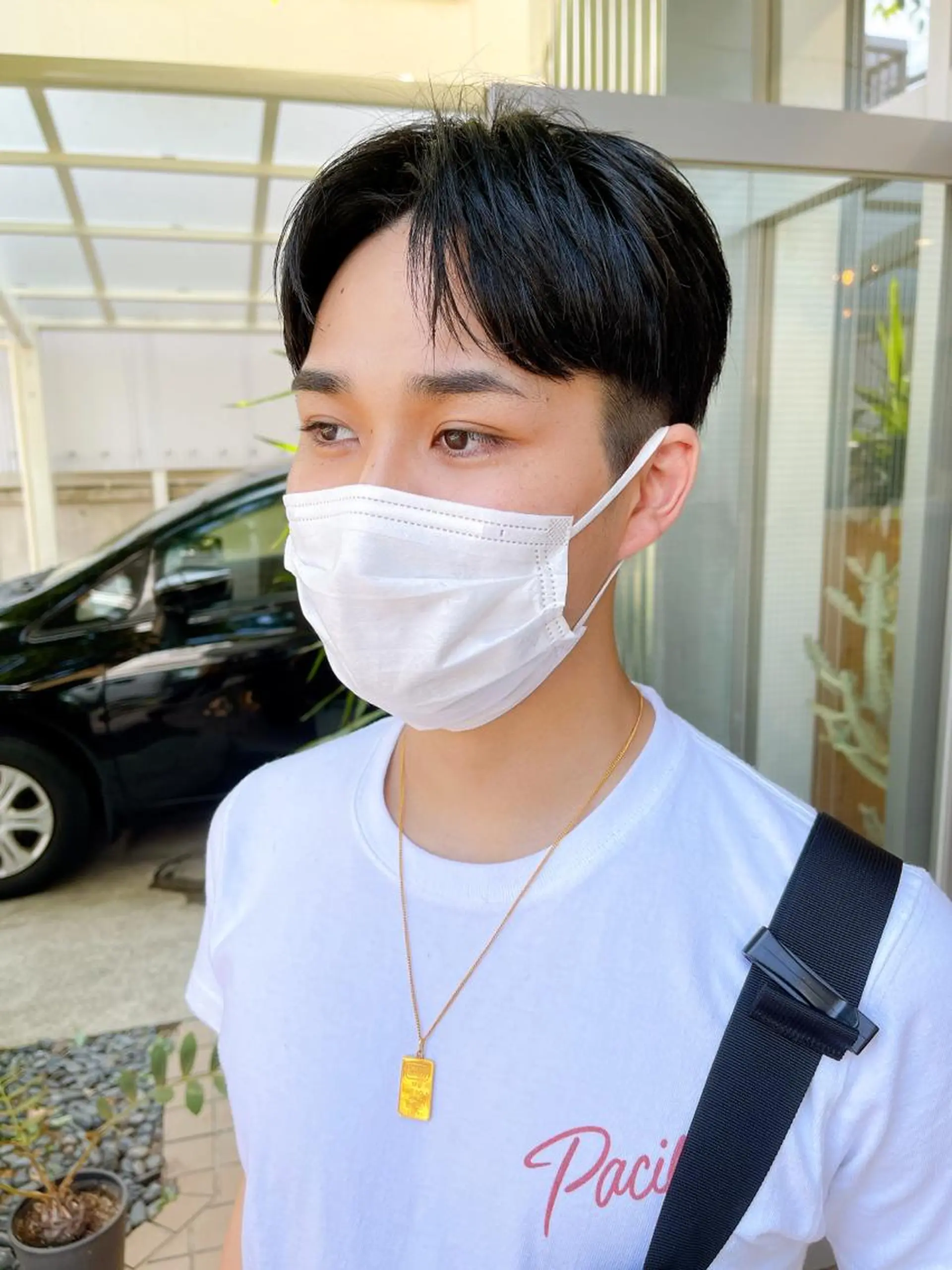 ショート パーマ メンズ センターパート メンズパーマ カット パーマ メンズパーマ タカキリョウのヘアスタイル