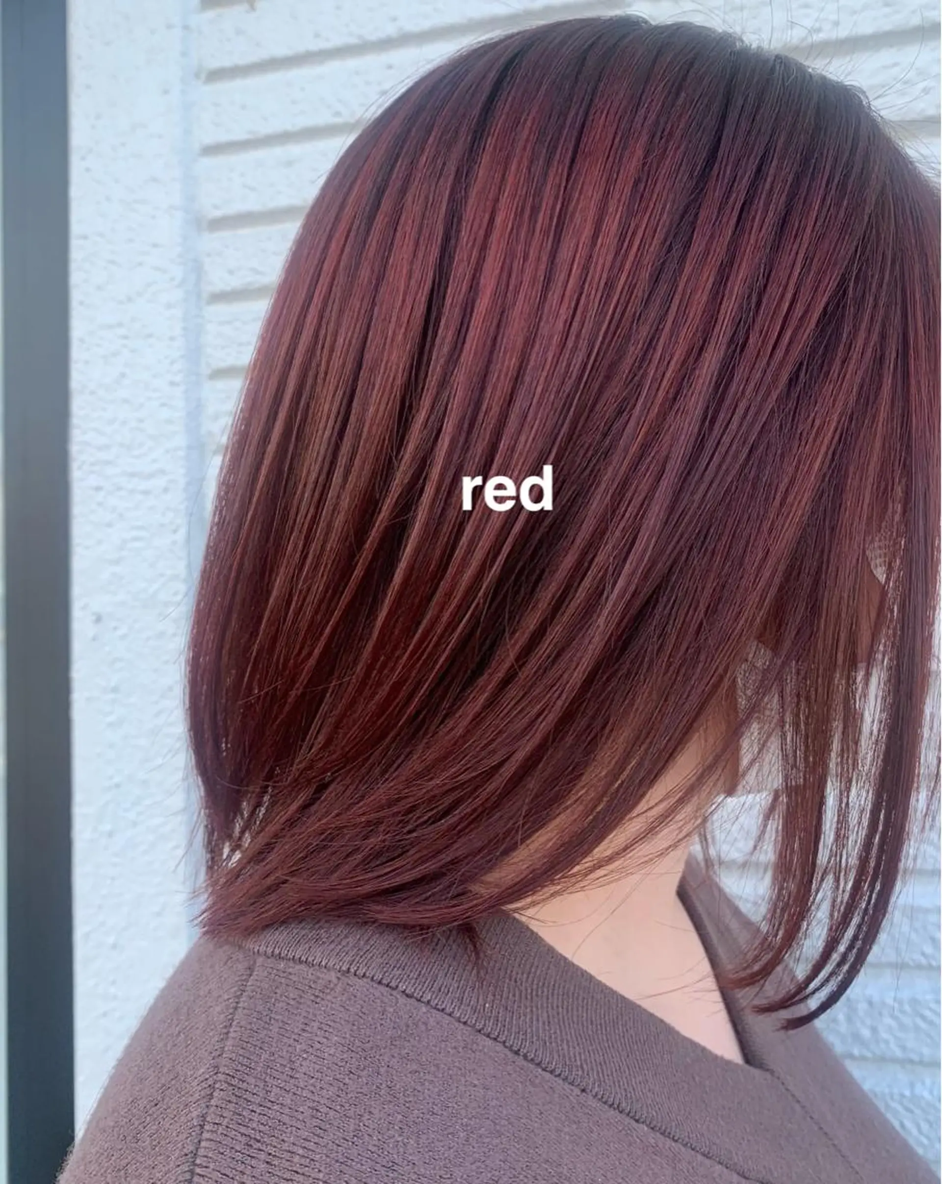 ミディアム カラー ピンクカラー レッドカラー kitagawa mayuのヘアスタイル