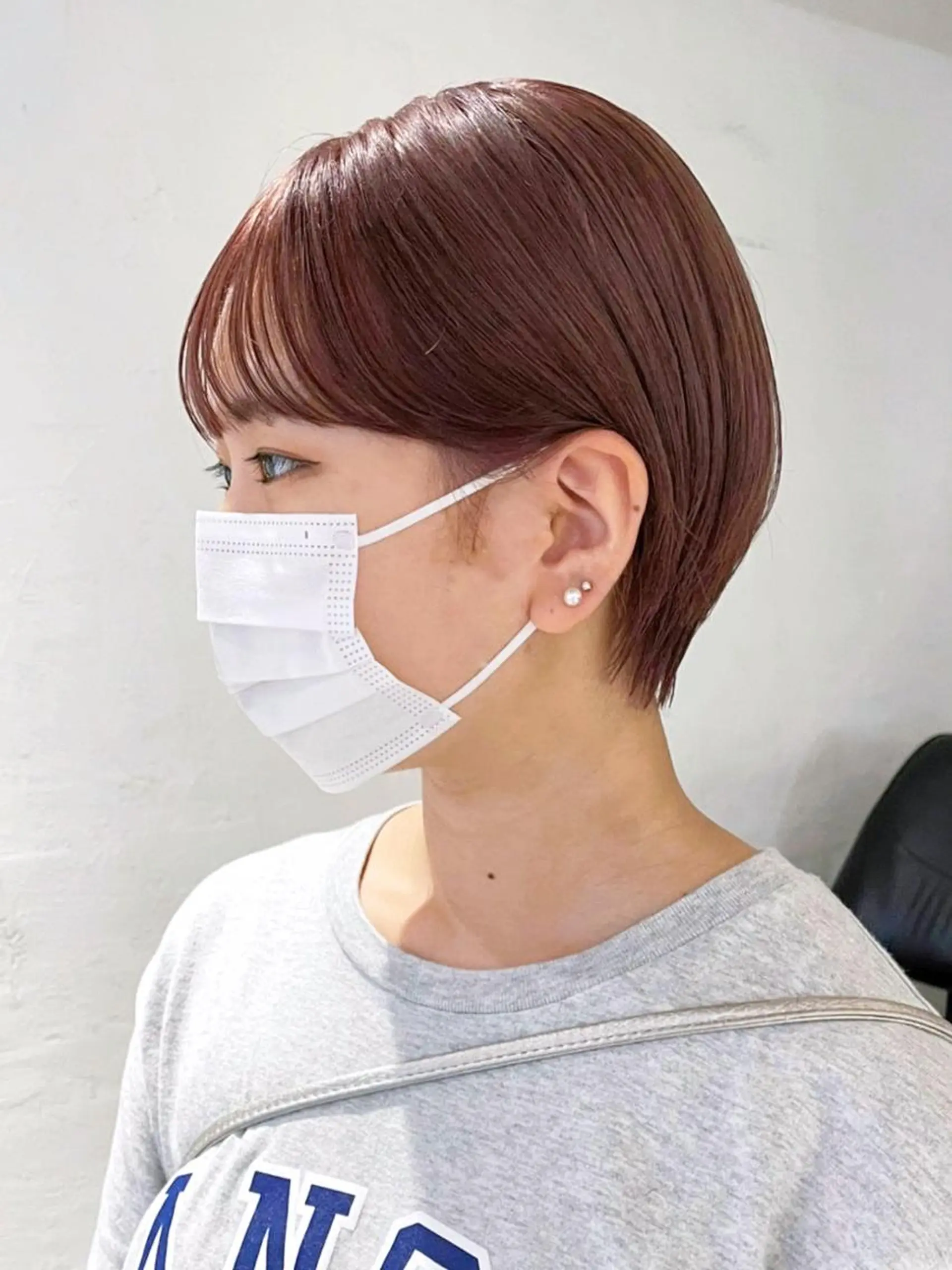 ショート カラー パーマ ヘアアレンジ ブラウンカラー ピンクカラー ピンクブラウン ITbyALBUM 藤沢店のヘアスタイル
