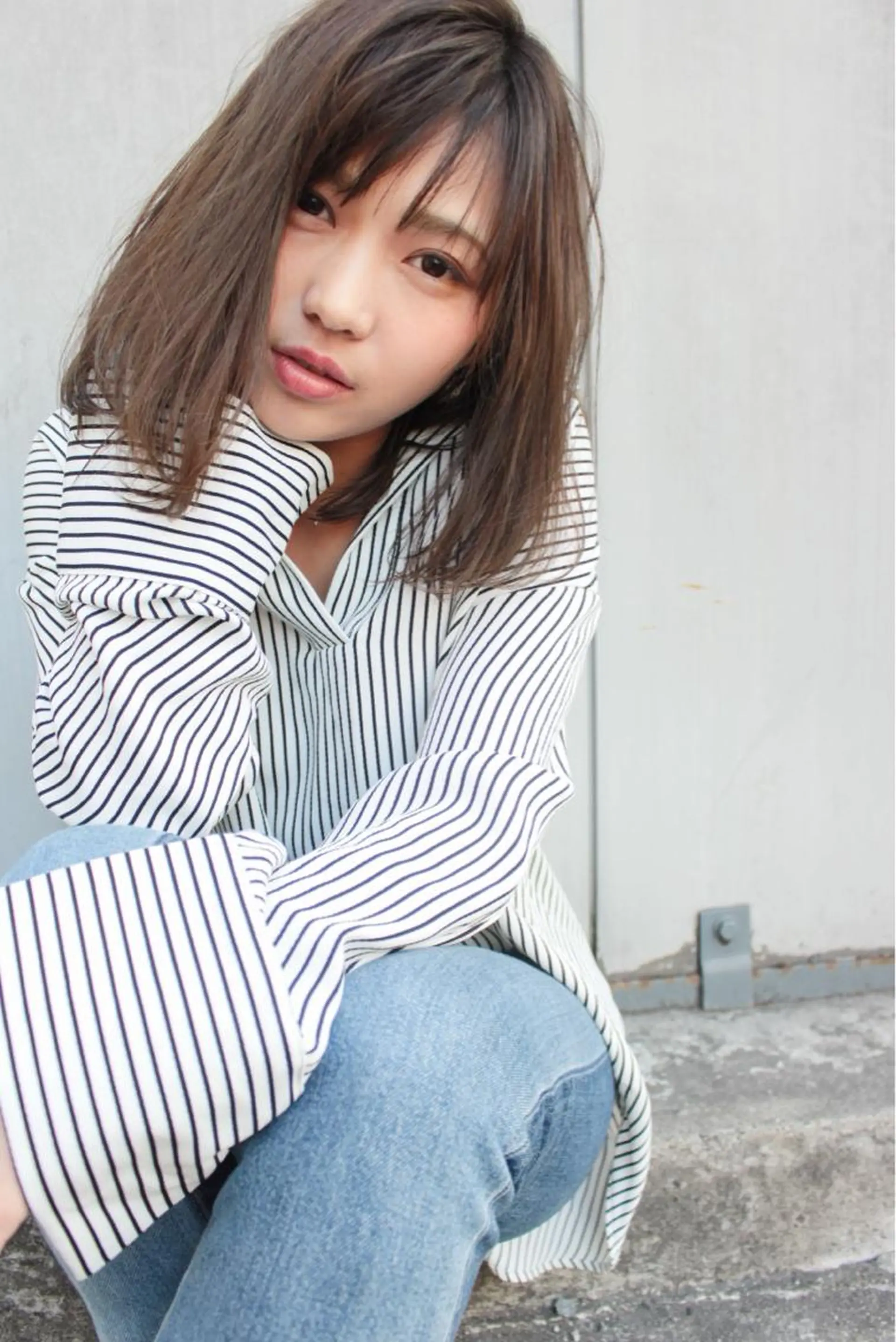 ミディアム ワンレンボブ ボブ gite カワムラナオキのヘアスタイル