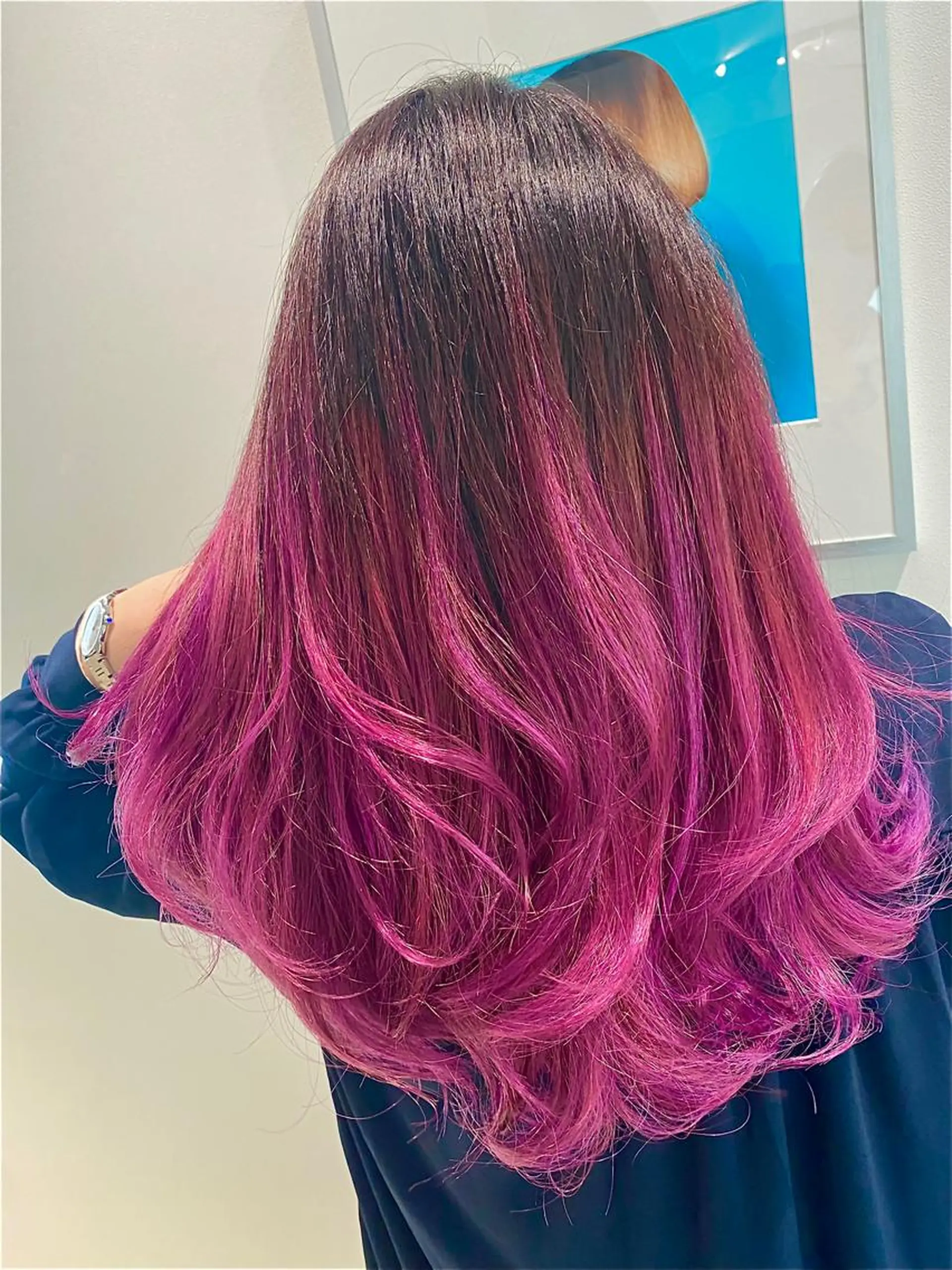 ロング カラー ピンクカラー ピンクパープル パープルカラー MUK ムクのヘアスタイル