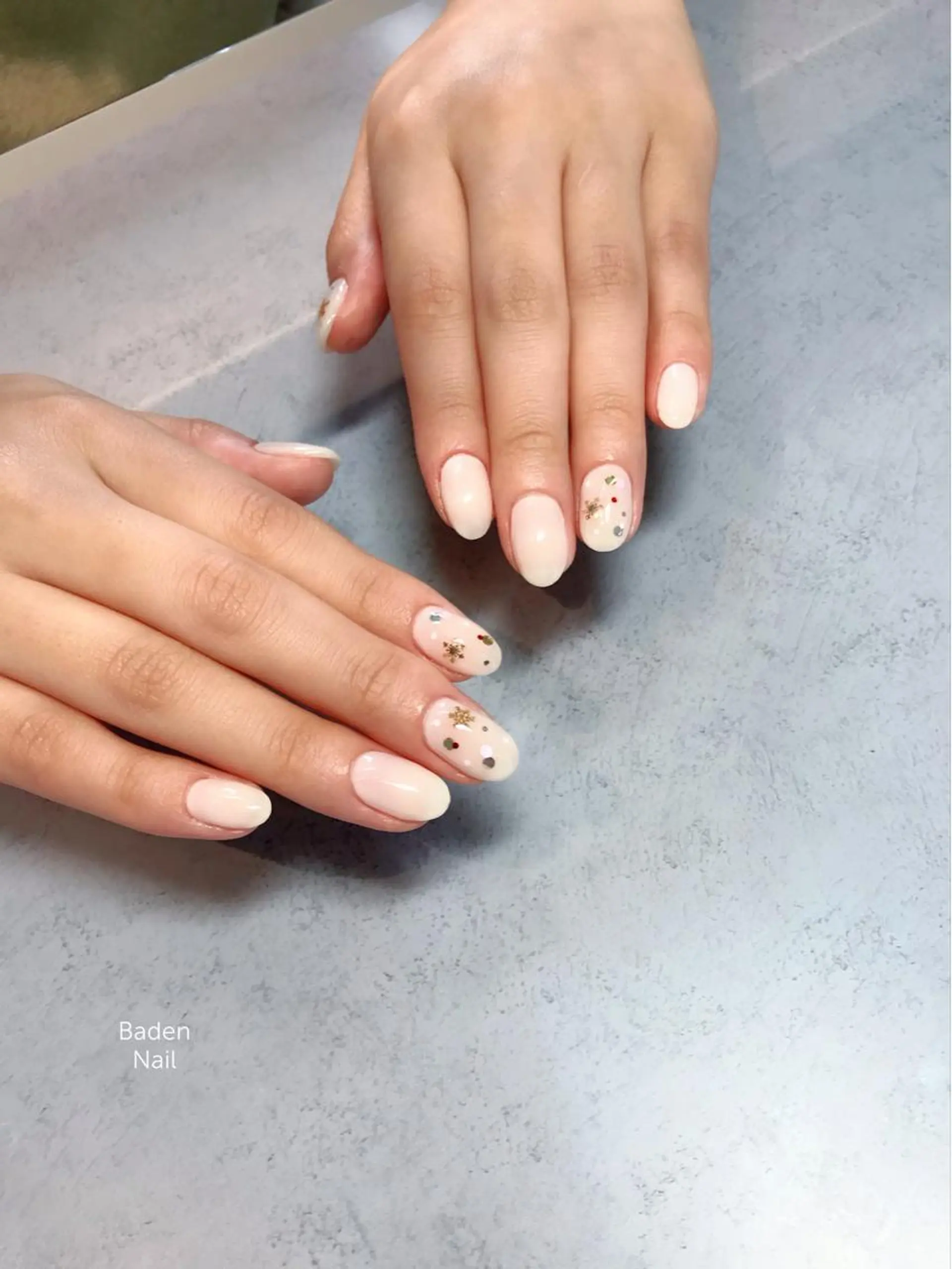 ネイル 冬ネイル クリスマス ハンドネイル Baden Nail ﾊﾞ-ﾃﾞﾝ ﾈｲﾙのネイルデザイン