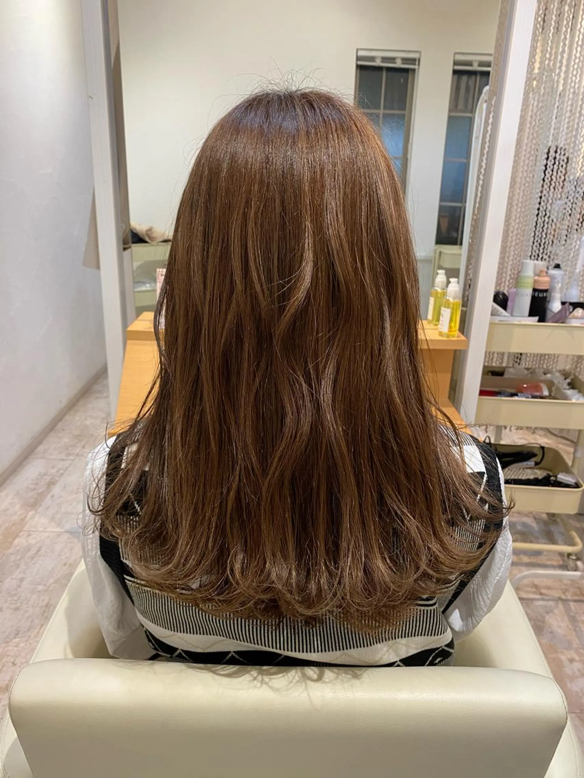 ロング カラー ブリーチなしWカラー /酸性ストレート河本のヘアスタイル