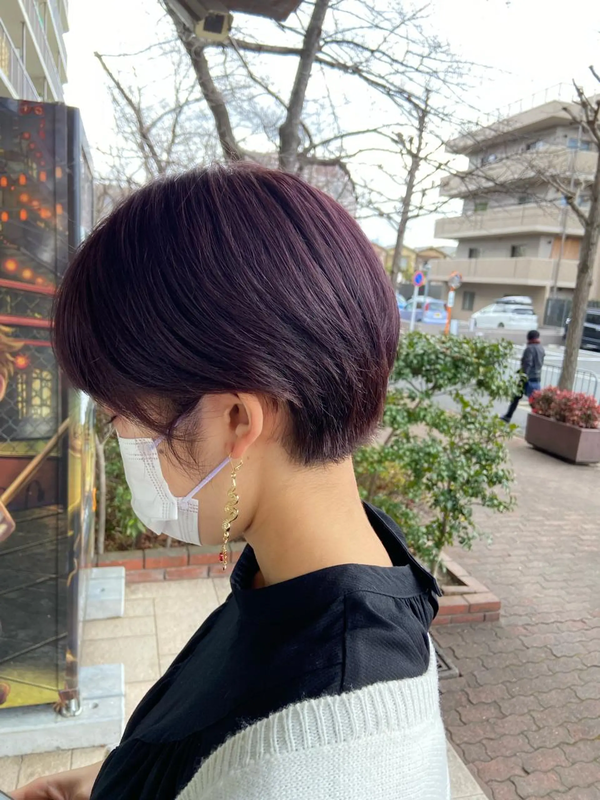 ショート カラー バイオレットカラー ショートヘア 髪質改善/ストレート /透明感/西川奈穂のヘアスタイル