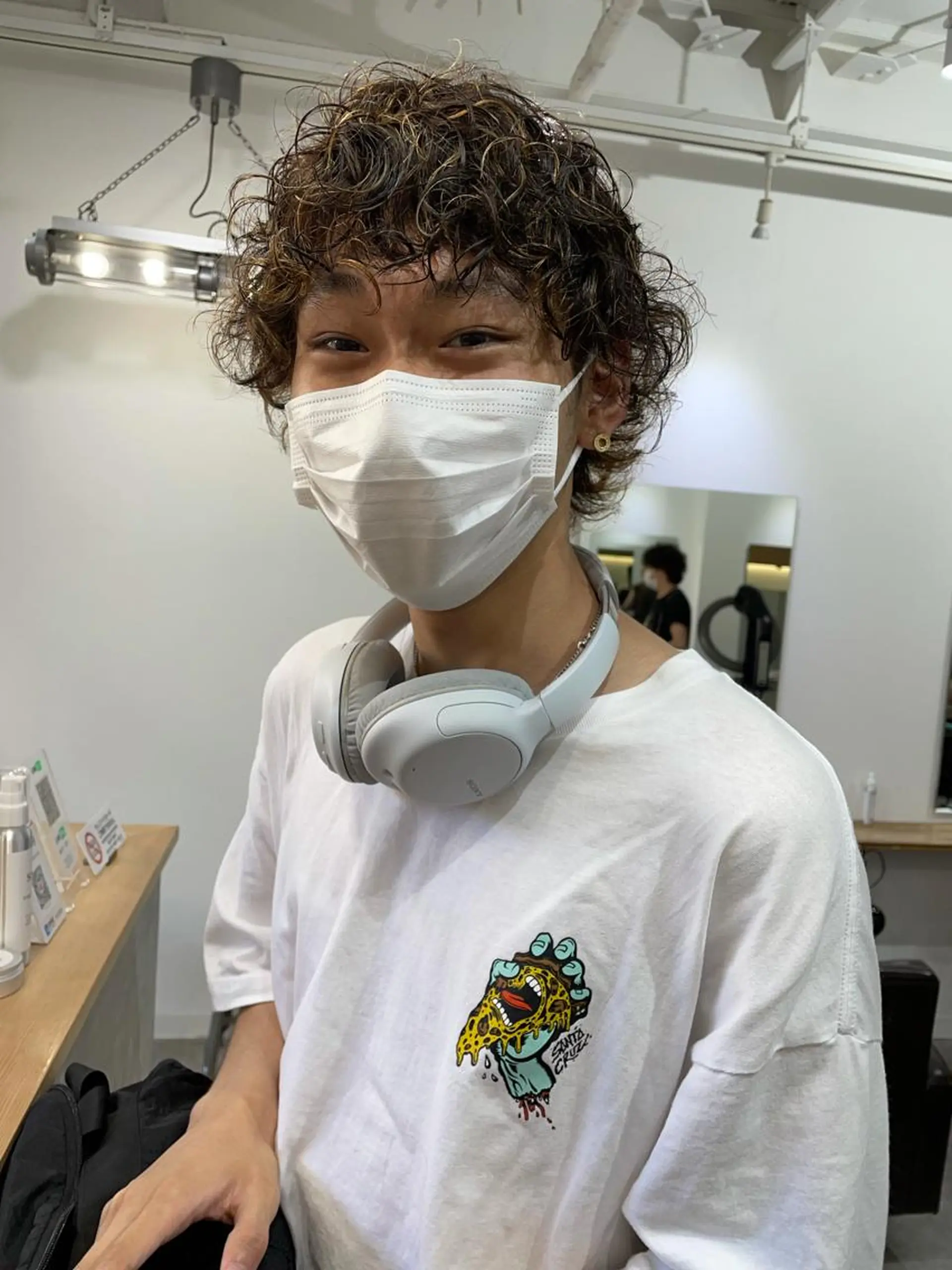 ショート カラー パーマ メンズ メンズパーマ カット パーマ トリートメント パーマ/透明感カラー /ボブ/吉田一生のヘアスタイル