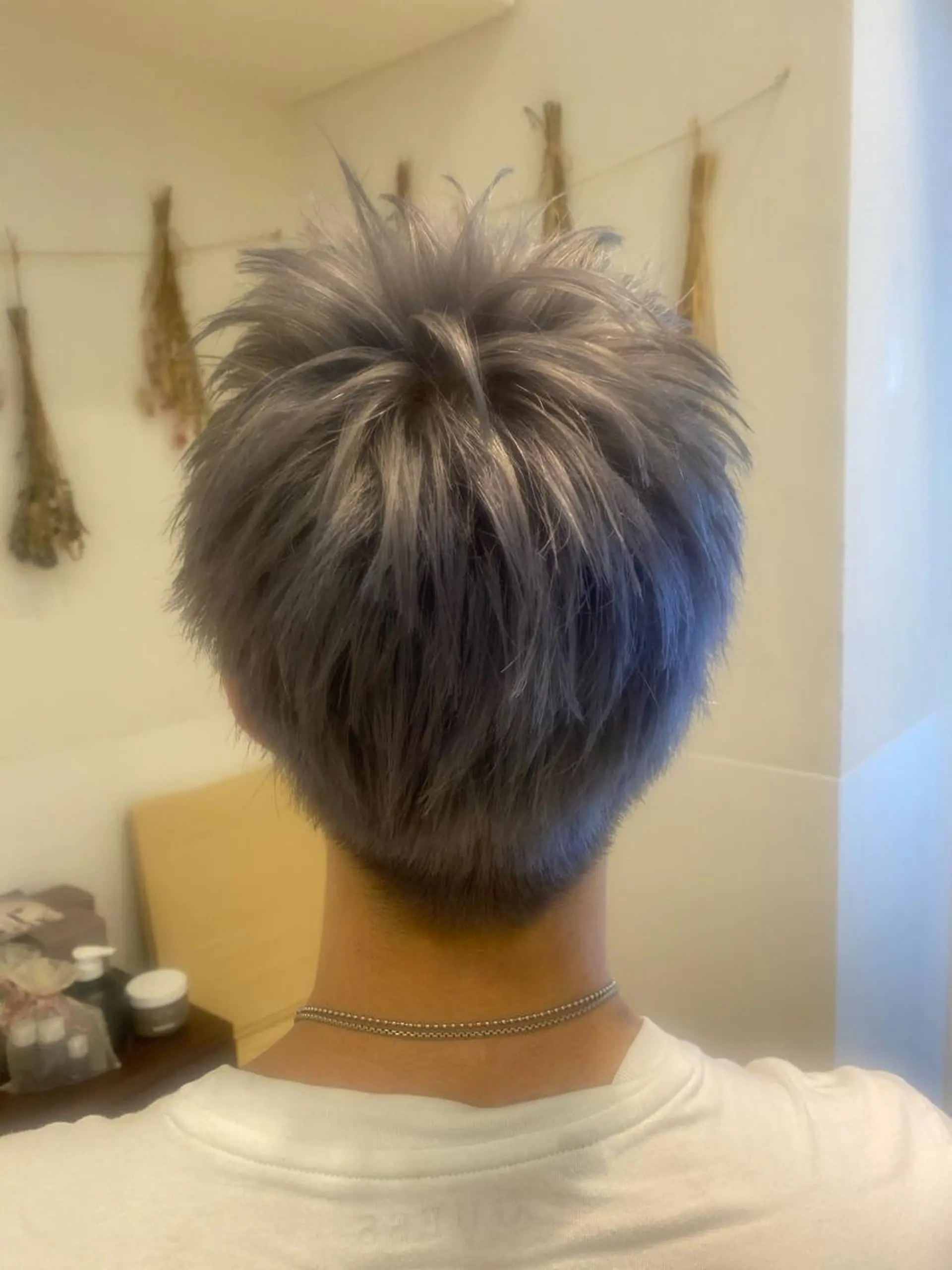 ショート カラー メンズ メンズブリーチ ブリーチ シルバー はだゆうき @hadadan08のヘアスタイル