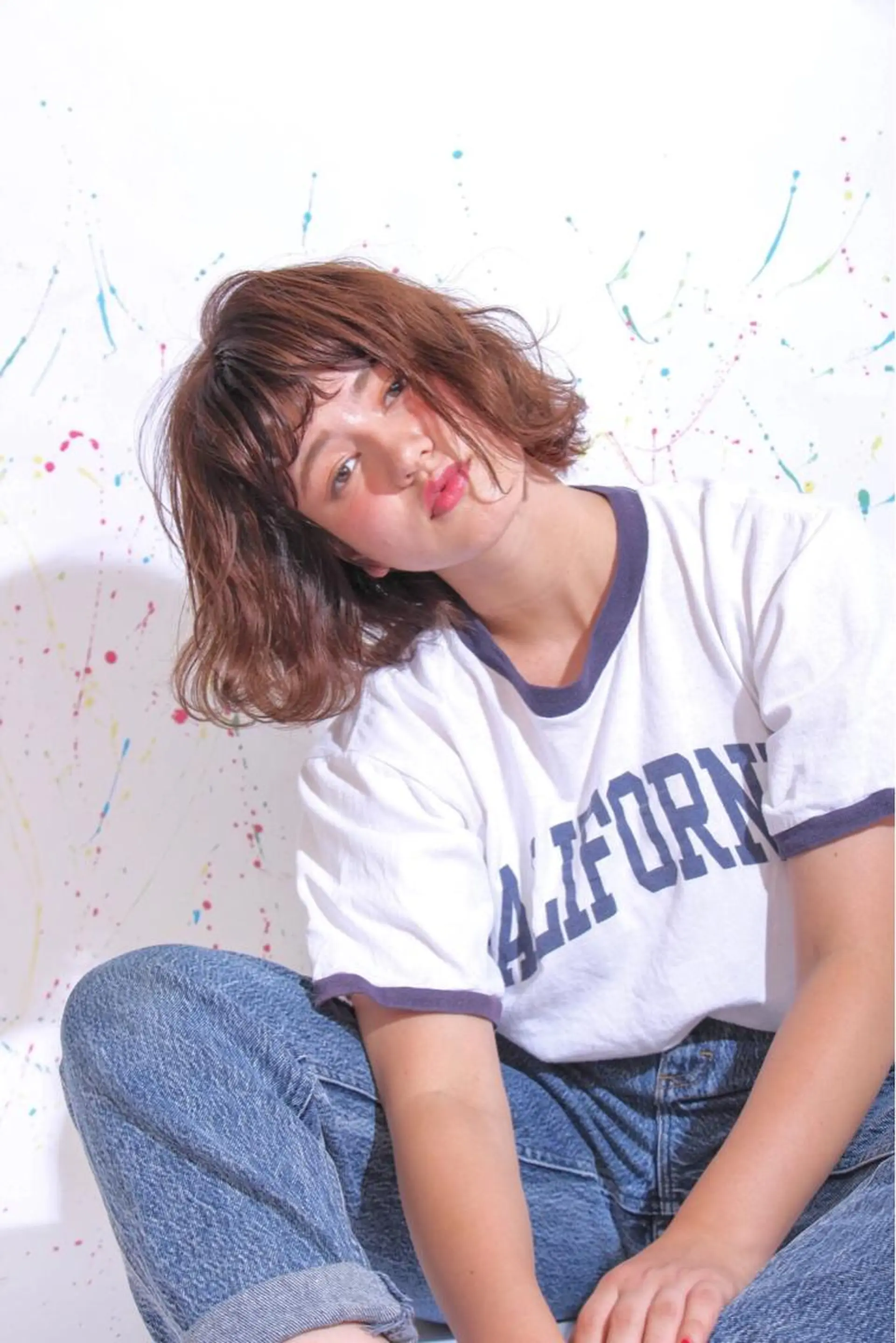 ショート カラー パーマ さかい なつみのヘアスタイル