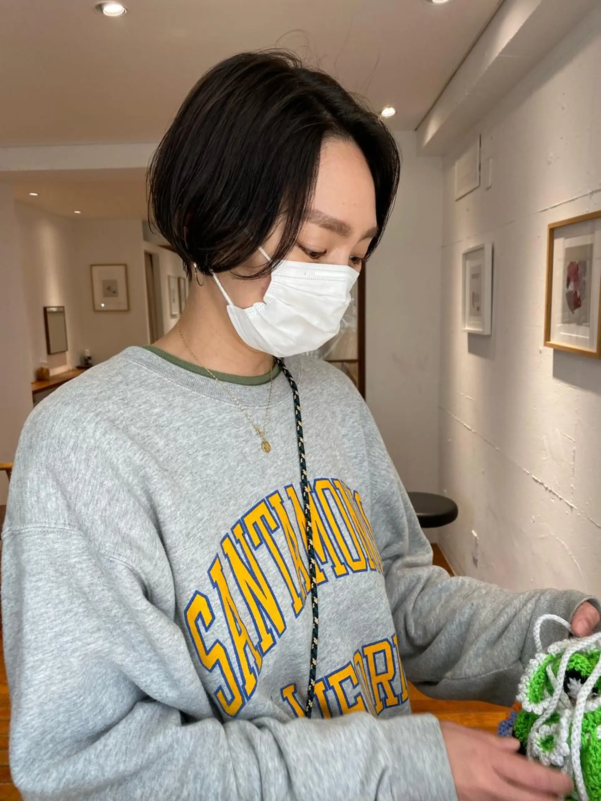 ミディアム カラー カット ヘアカラー トリートメント IVORY.所属・🟩白髪ぼかし/ボブ /ショートヘア/大司のヘアスタイル