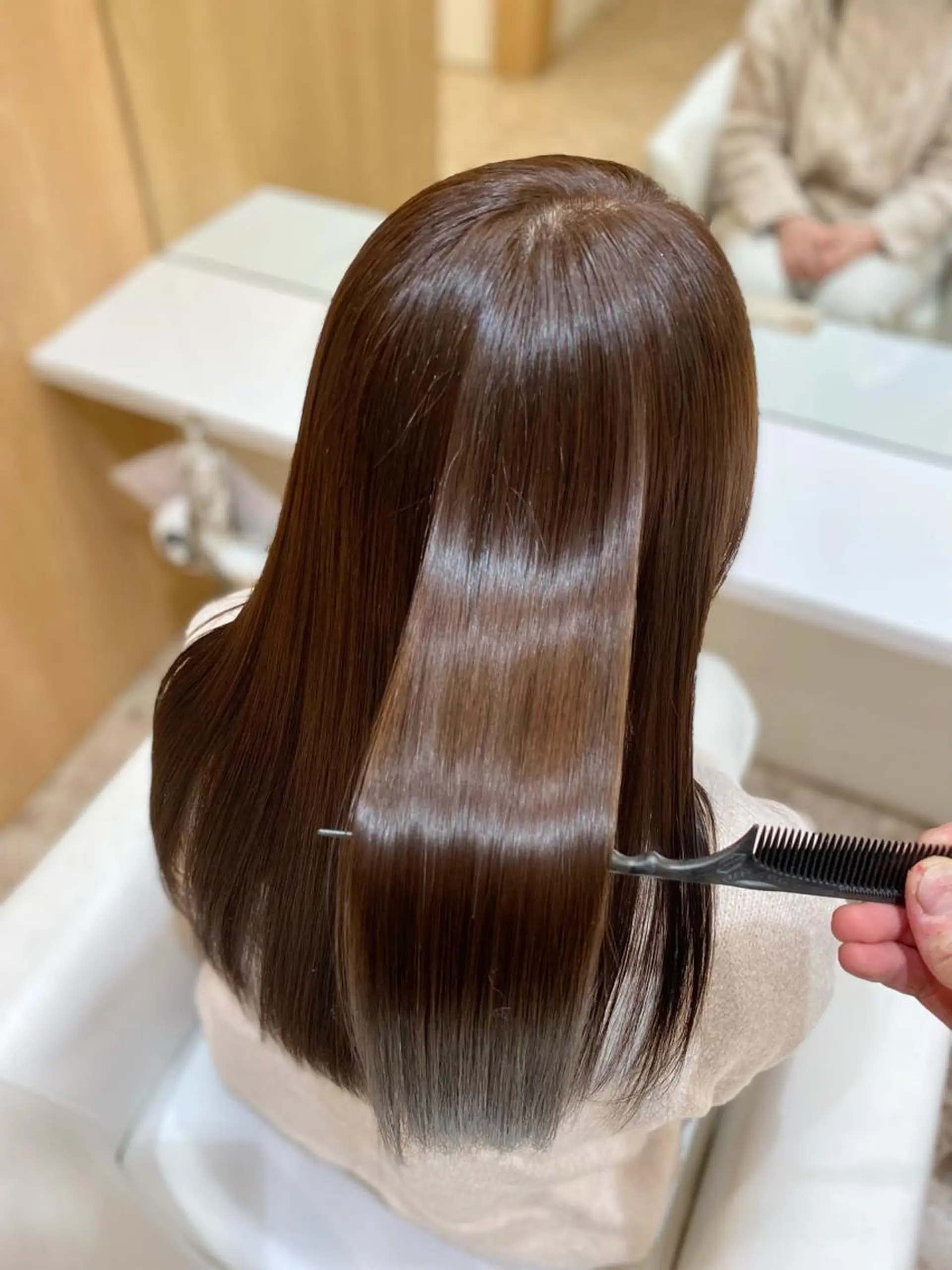 ロング カラー 髪質改善 トリートメント レイヤー/艶カラー /韓国ヘア/高松のヘアスタイル