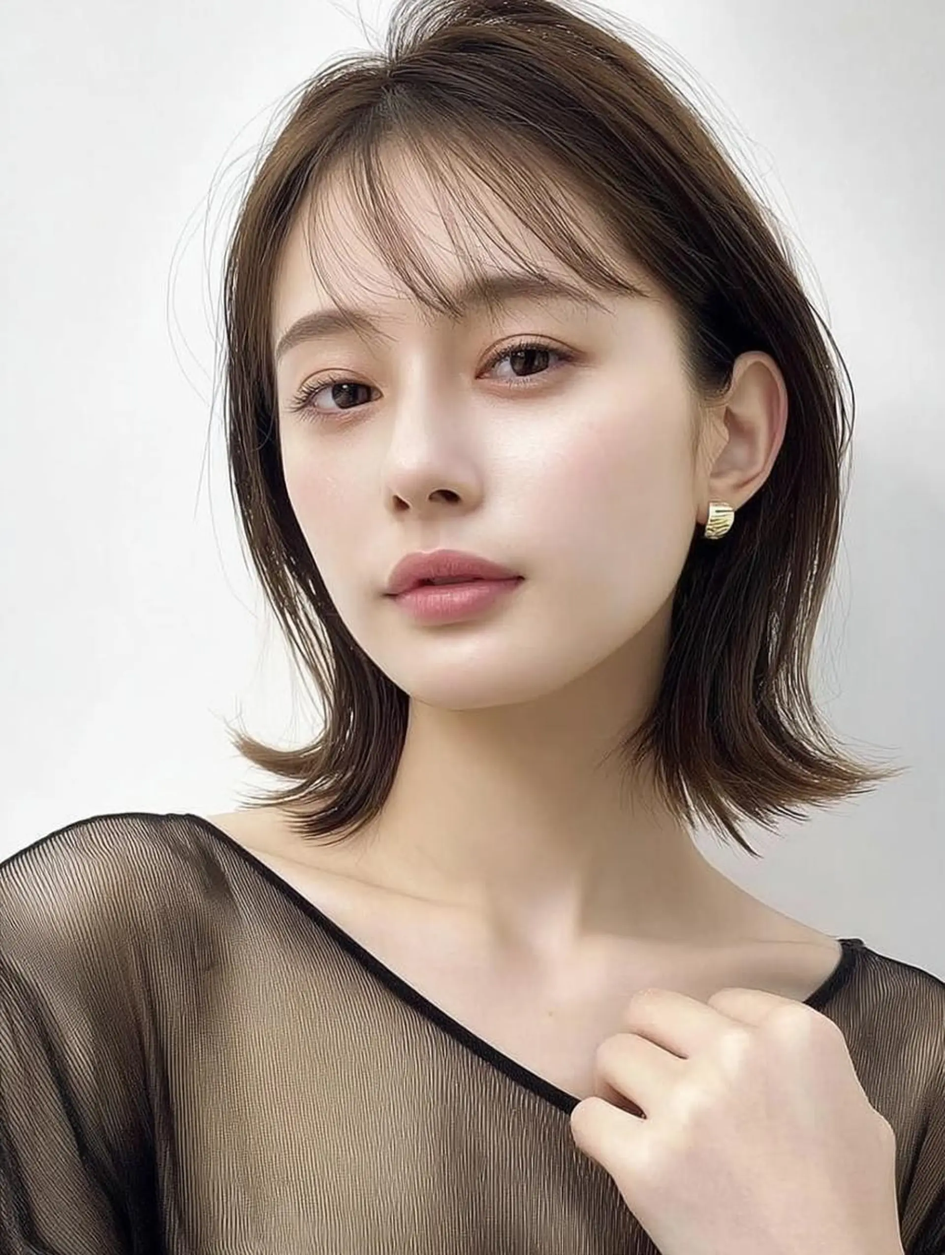 ミディアム 髪質改善 縮毛矯正 カット ヘアカラー 大久保 雪乃🌛のヘアスタイル