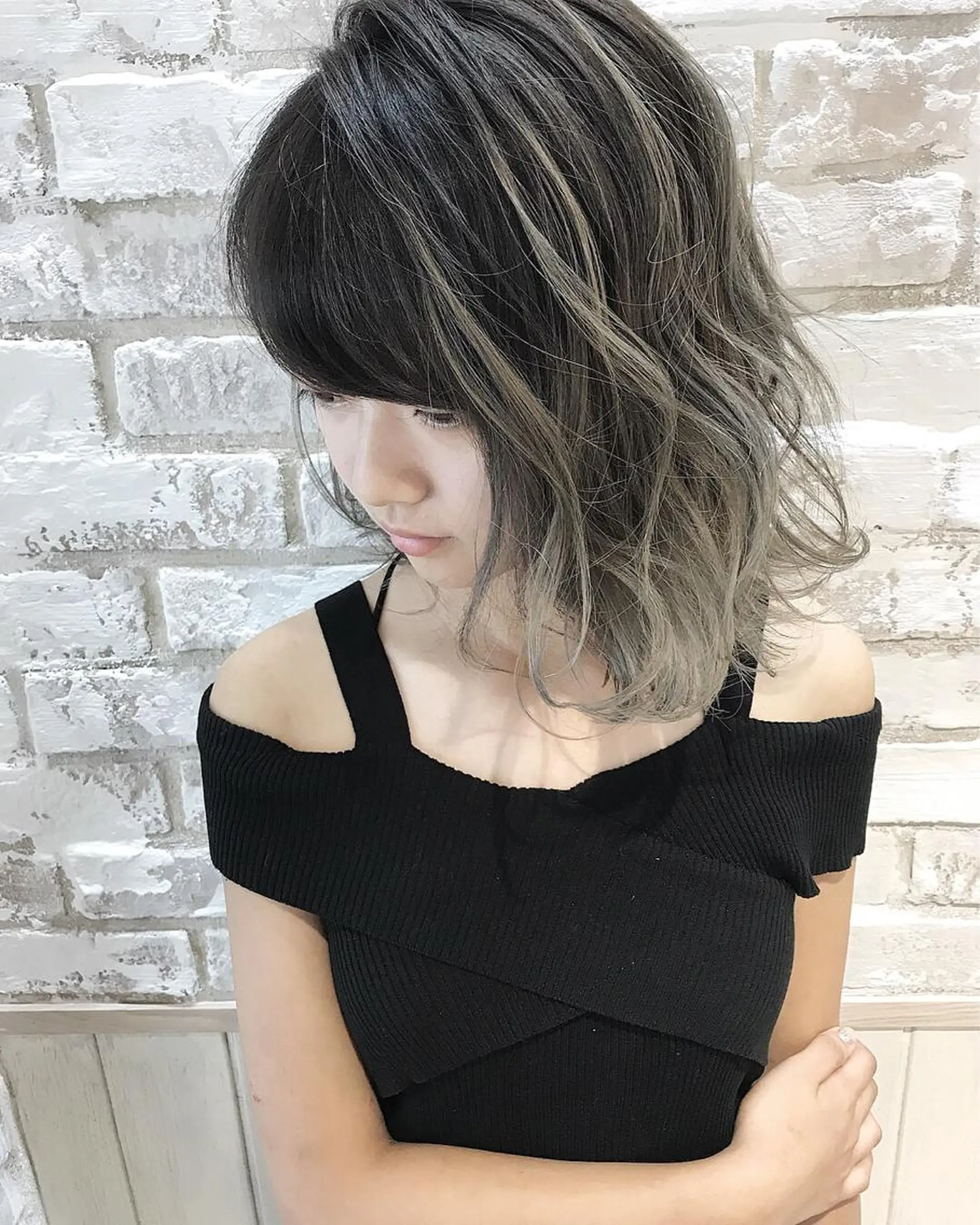 ミディアム カラー バレイヤージュ レイヤーカット grow恵比寿【グロウ】髪質改善/ハイライト/ブリーチ/レイヤーカット所属・奥野 貴史 代表 レイヤーのヘアスタイル