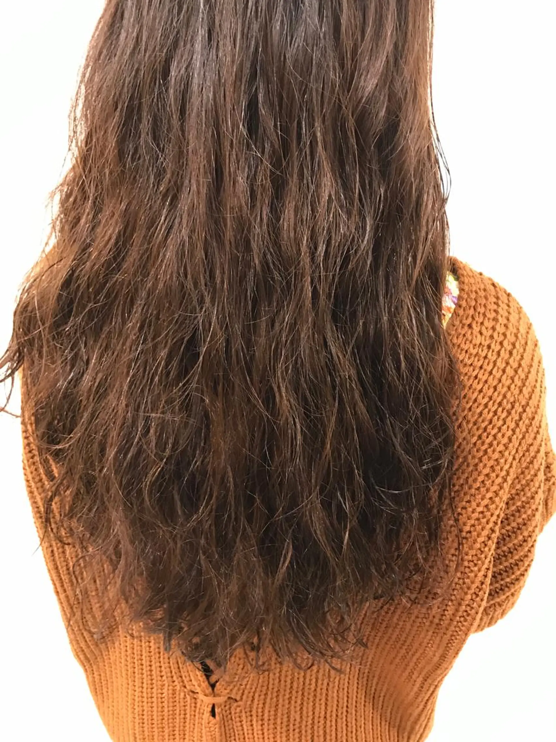 ロング パーマ 暖色カラー🍊 ボブ🌿顔周りcutのヘアスタイル