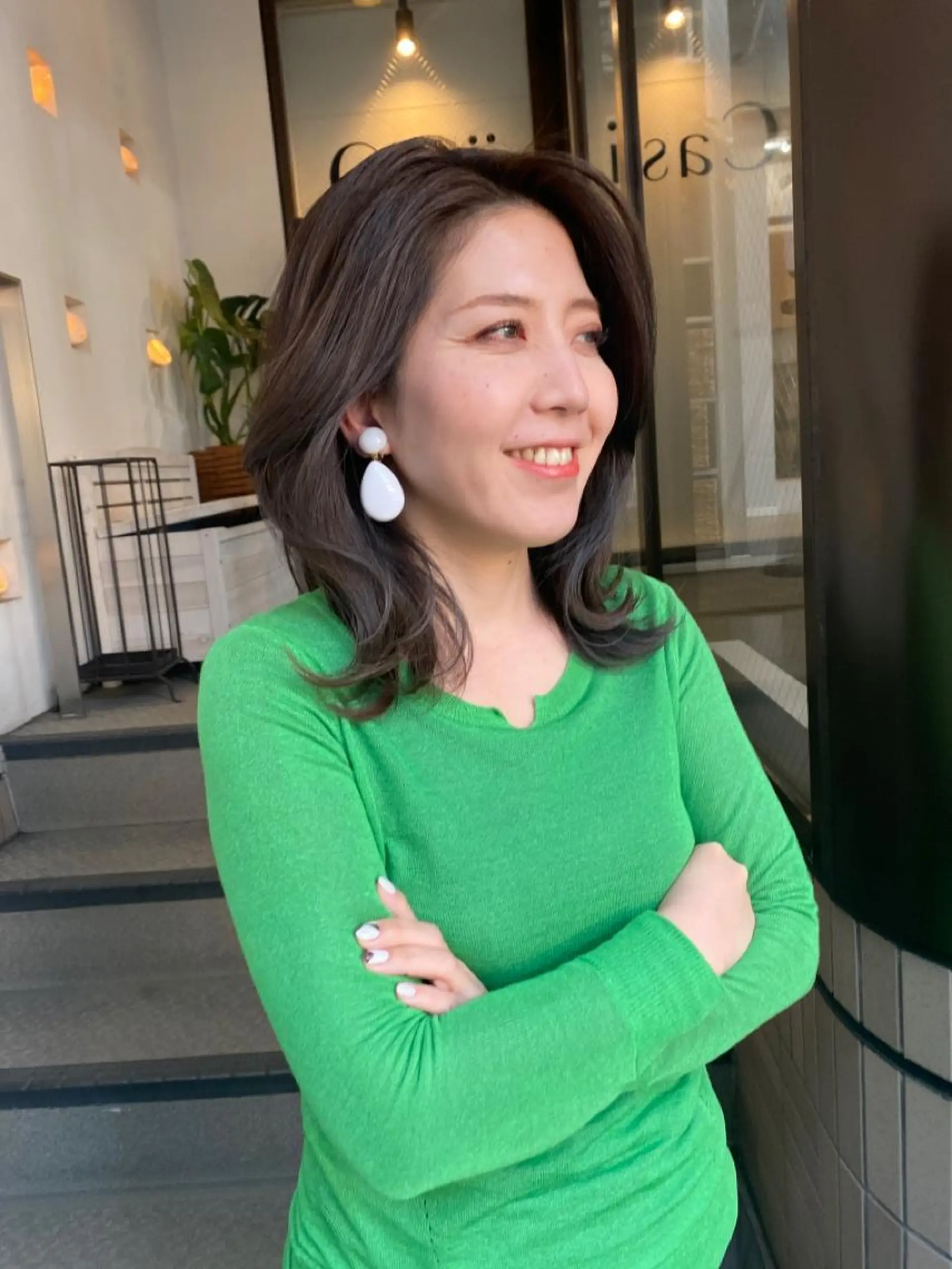 ミディアム カラー ヘアアレンジ ミディアムレイヤー アッシュ ラベンダーカラー ラベンダーアッシュ レイヤーカット カット ヘアカラー ナカジ🌸ロブ/ボブ /前髪🌸のヘアスタイル