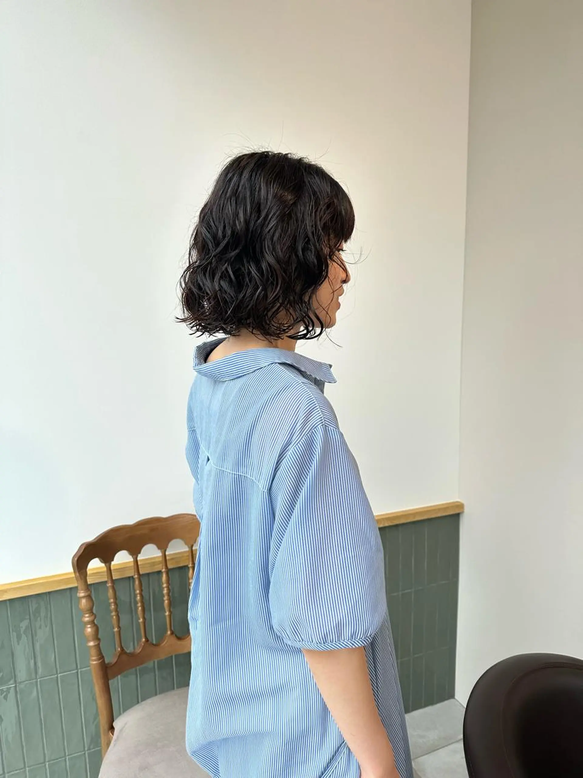 ミディアム カラー パーマ キッズ カット パーマ トリートメント オトナヘア🌸 harukaのヘアスタイル