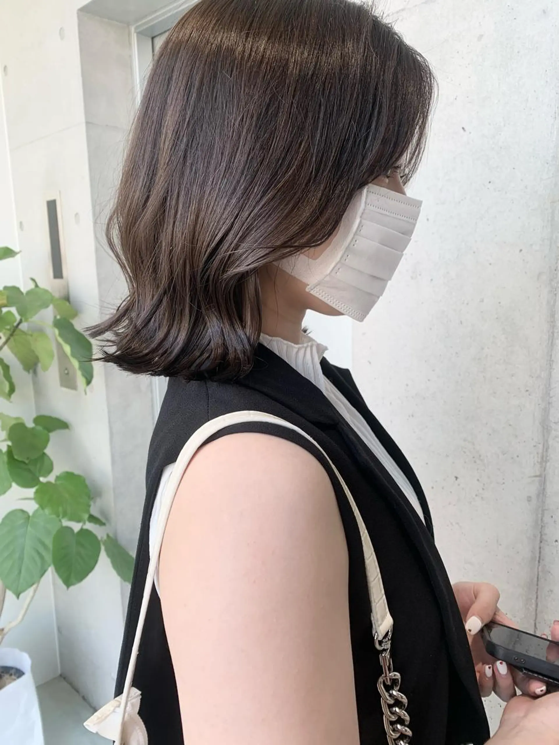 セミロング カラー カット ヘアカラー トリートメント ヘッドスパ ヘアセット 透明感/オリーブ/ グレージュ/YUKAのヘアスタイル