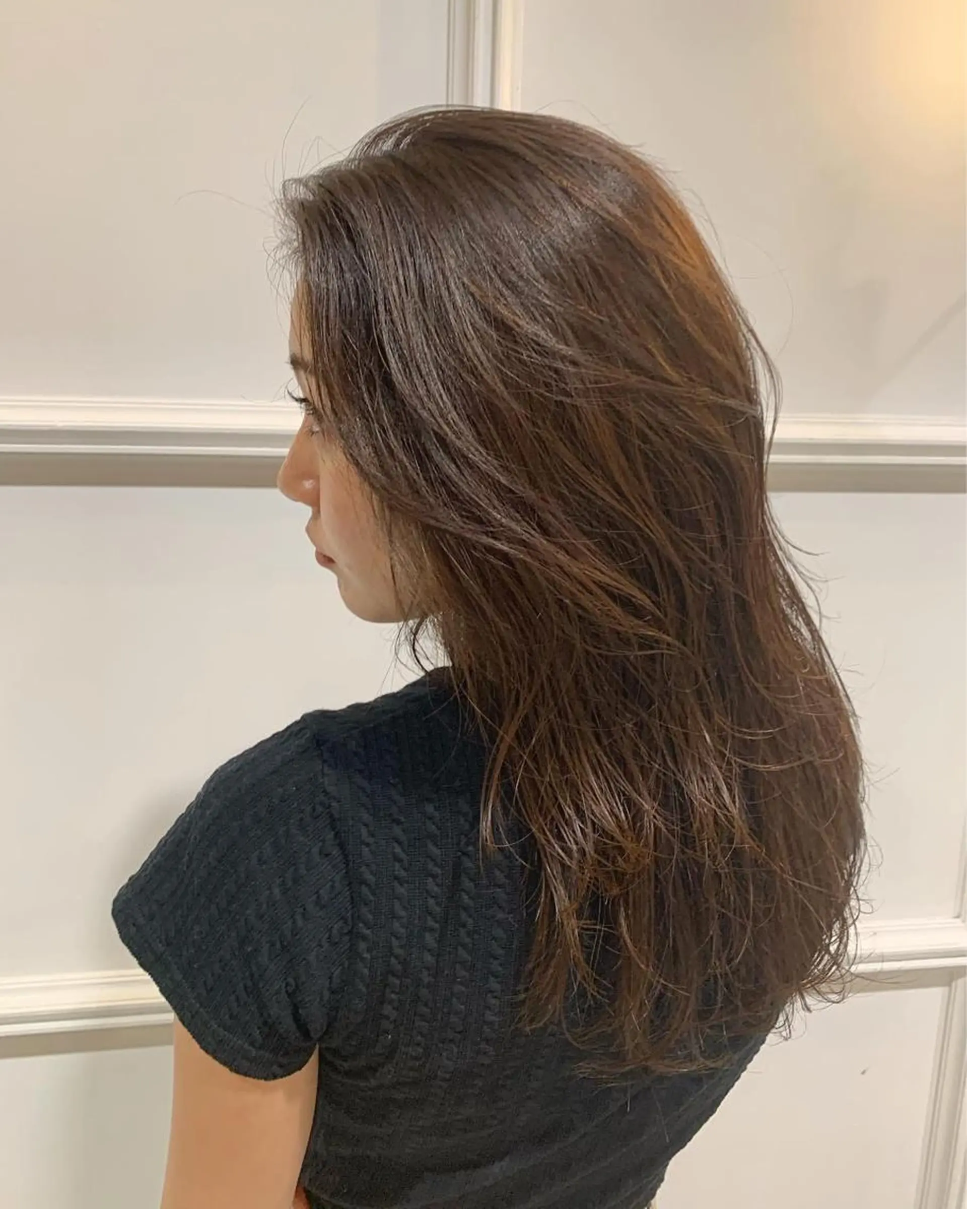 ロング カラー 髪質改善カラー&TR 縮毛矯正/弱酸性矯正のヘアスタイル