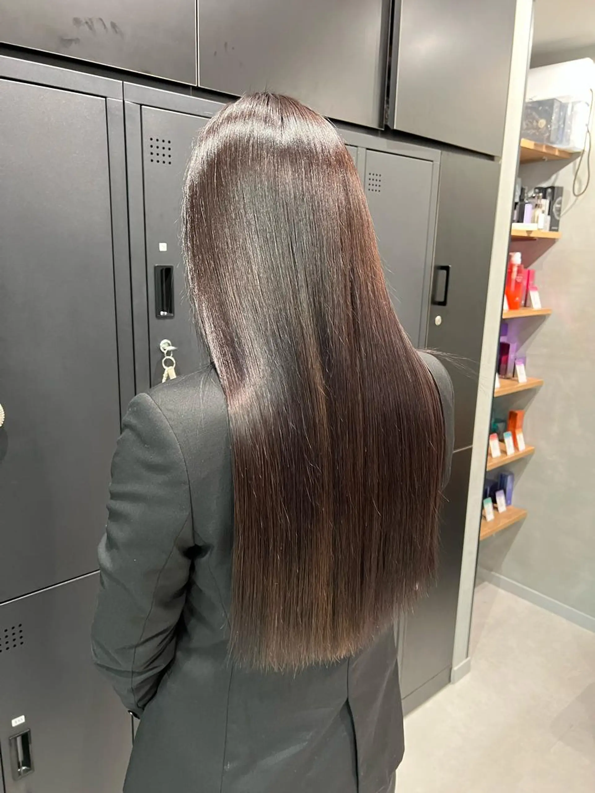 ロング カラー 🫧オリーブ/赤み消 し/暗髪🫧野本麗奈のヘアスタイル