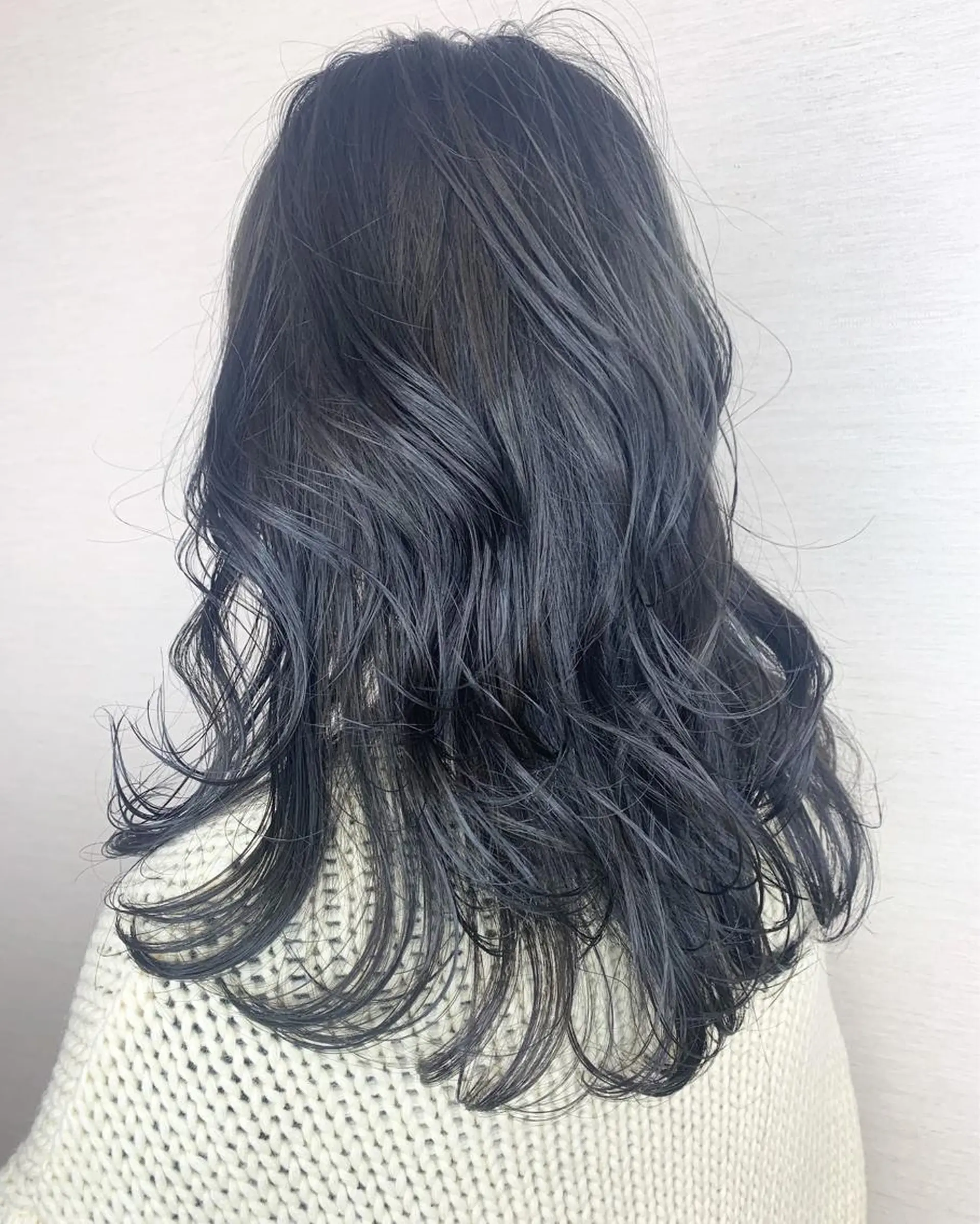 セミロング カラー 韓国レイヤーカット/ ダブルカラーのヘアスタイル