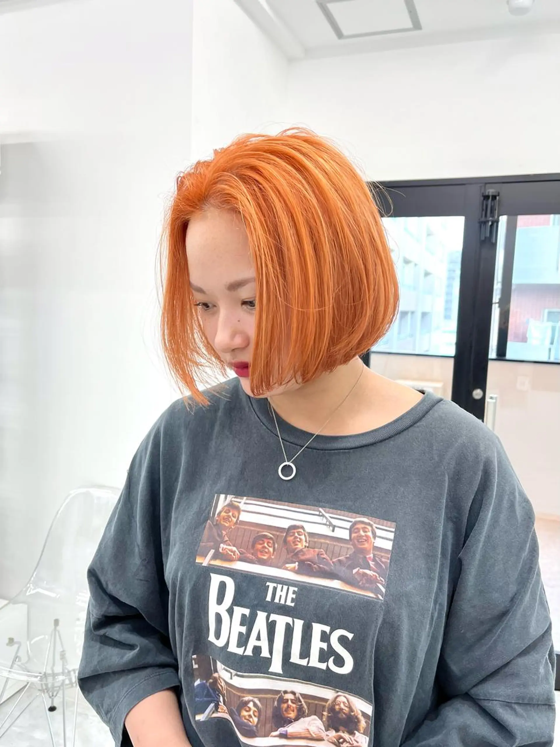 ミディアム カラー パーマ ヘアアレンジ メンズ キッズ ネイル マツエク・マツパ アイブロウ ヘアカラー トリートメント ハイトーン/ピンク 💗モモ໒꒱のヘアスタイル