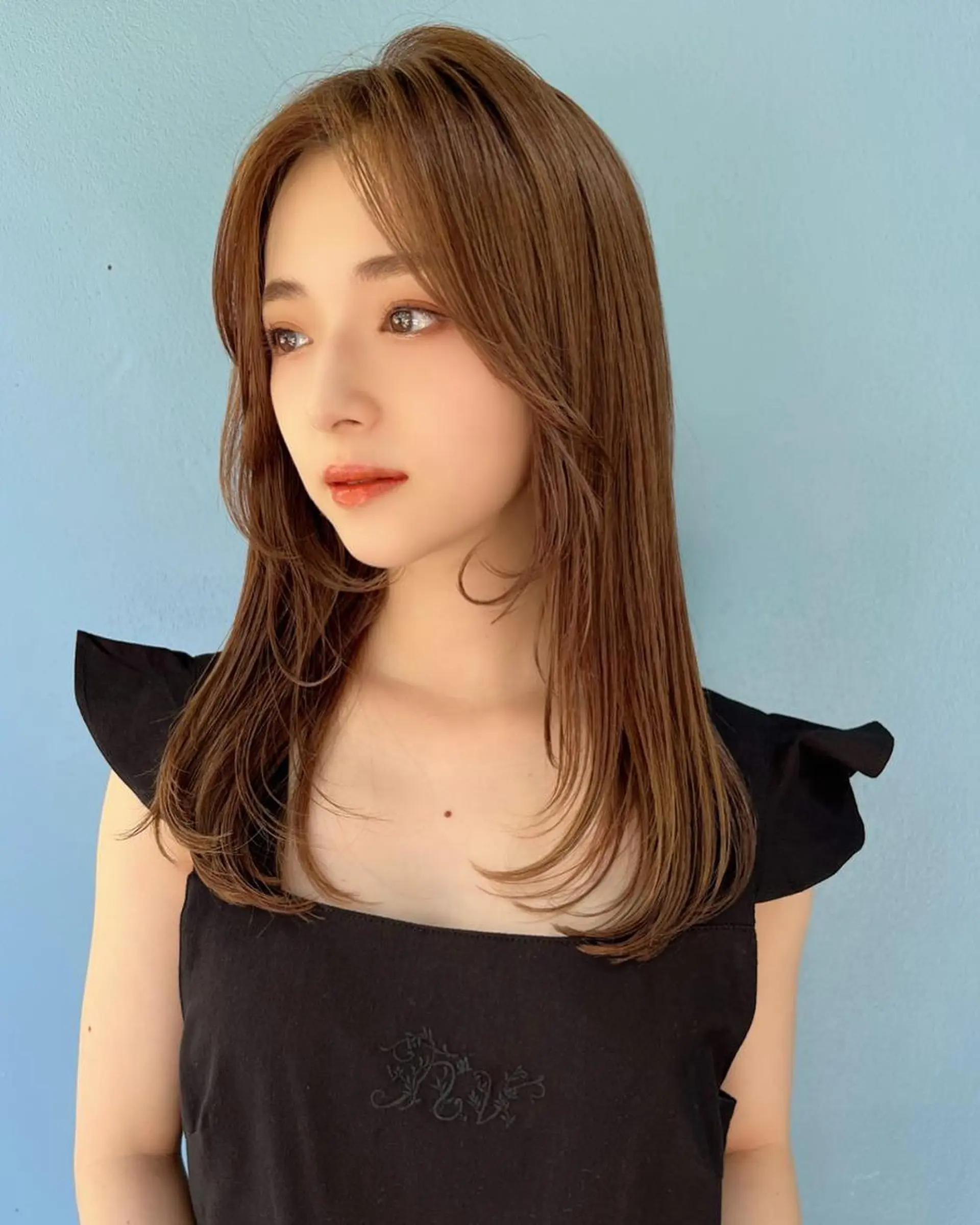 ミディアム カラー ヘアアレンジ 韓国風カラー くせ毛 髪質改善 韓国風ヘア 小顔カット 韓国/髪質改善💘 櫻井かれんのヘアスタイル