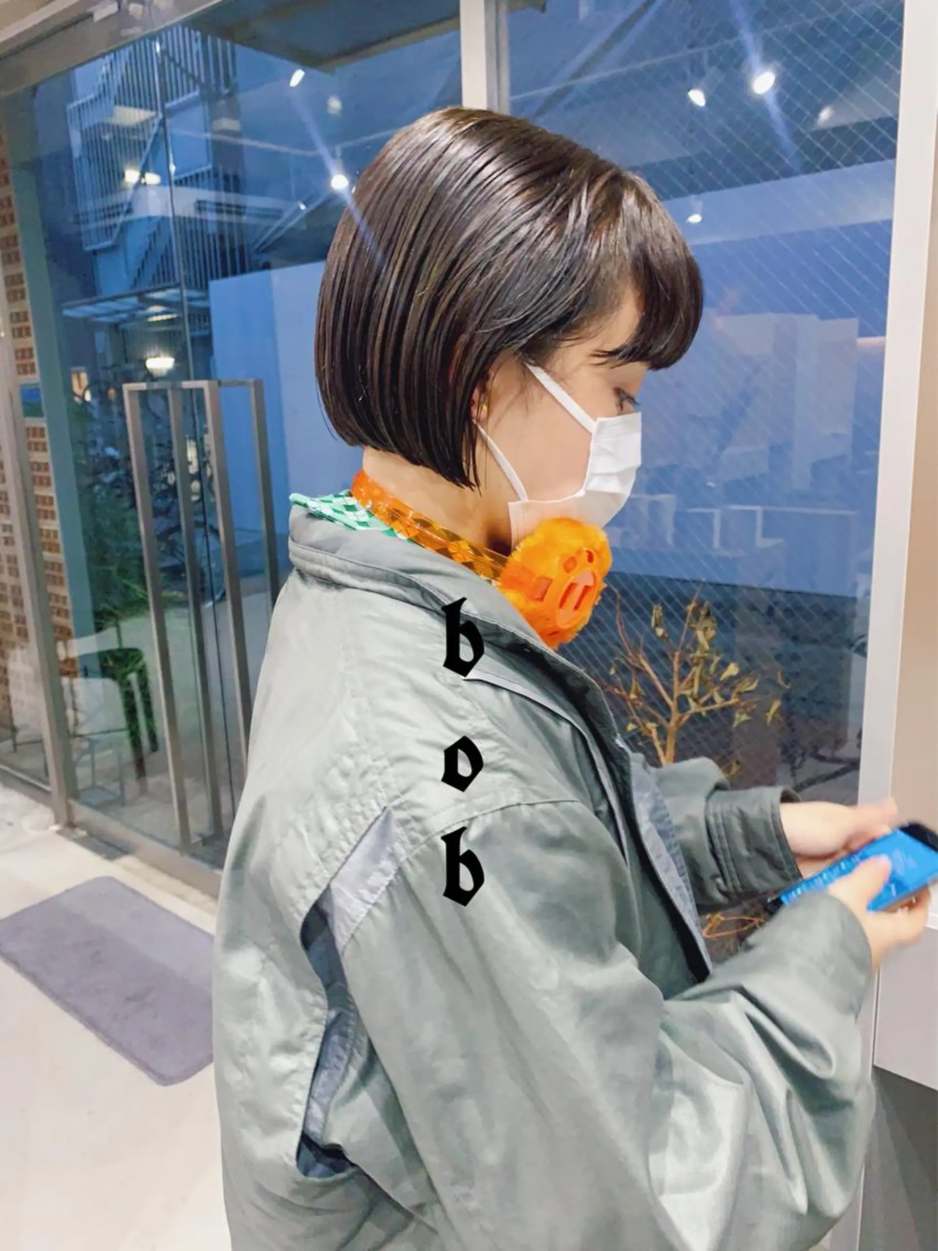 ショート カラー ボブパーマコテ巻き風 パーマNo1深江秀平のヘアスタイル