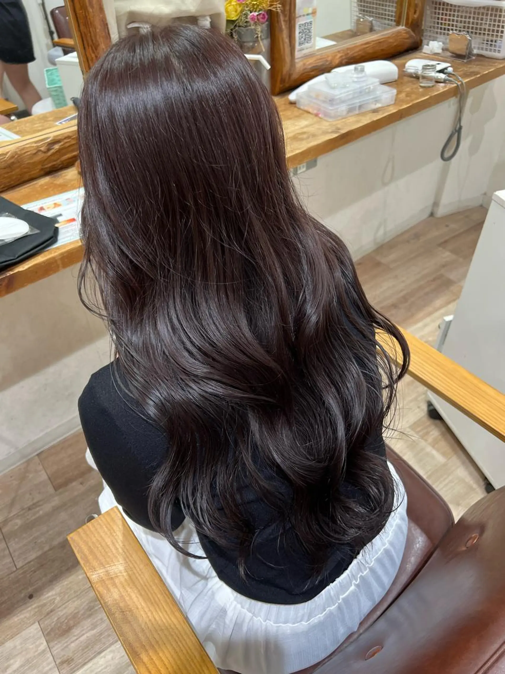 ロング カラー ヘアアレンジ ブリーチ ブラウンカラー ケアブリーチ ダブルカラー イヤリングカラー チャンモリパーマ/韓 国/Minami🦋のヘアスタイル