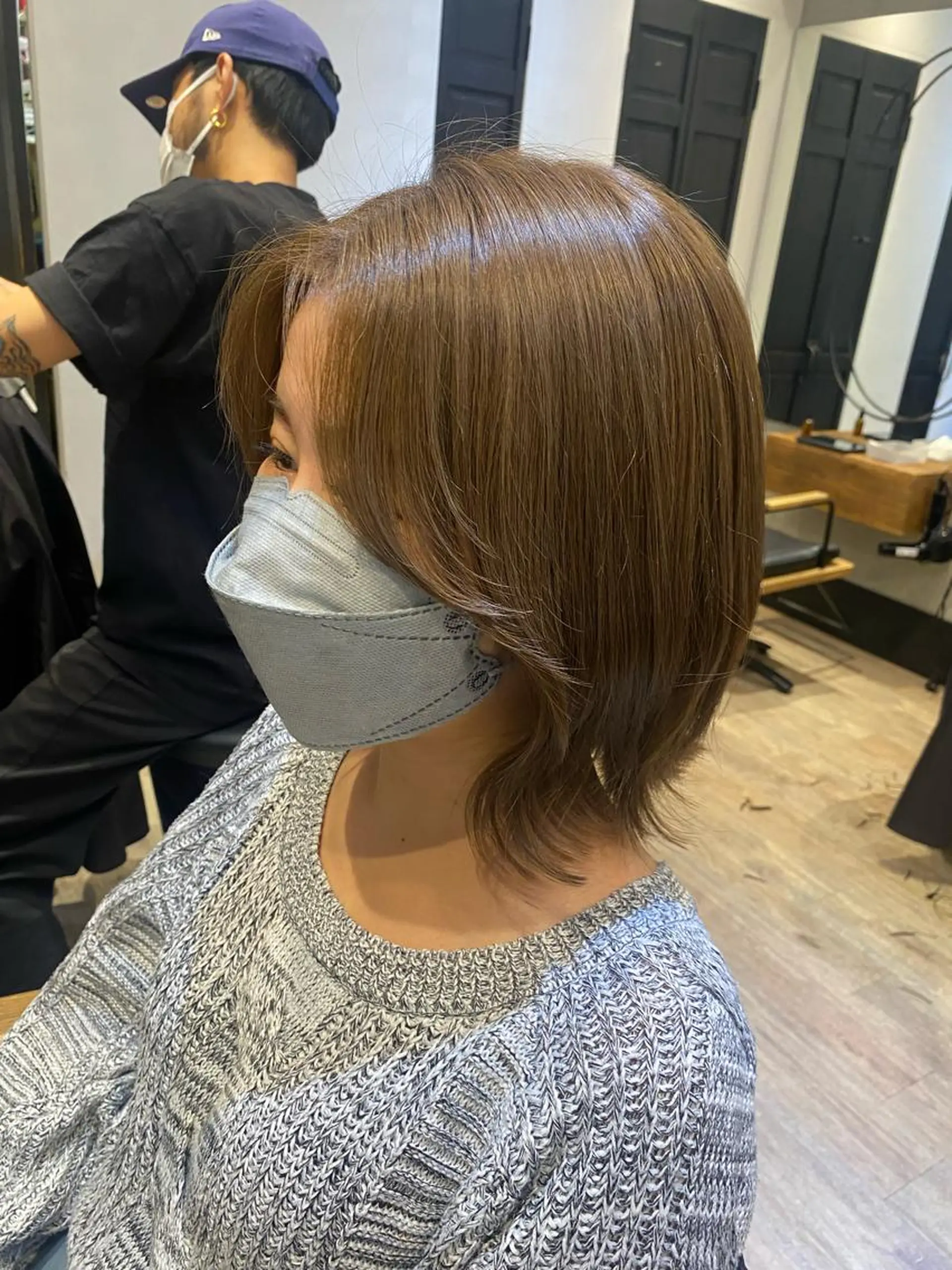 ミディアム カット ヘアカラー トリートメント 顔周りcut・ご相談 =新宿しずく🇰🇷のヘアスタイル