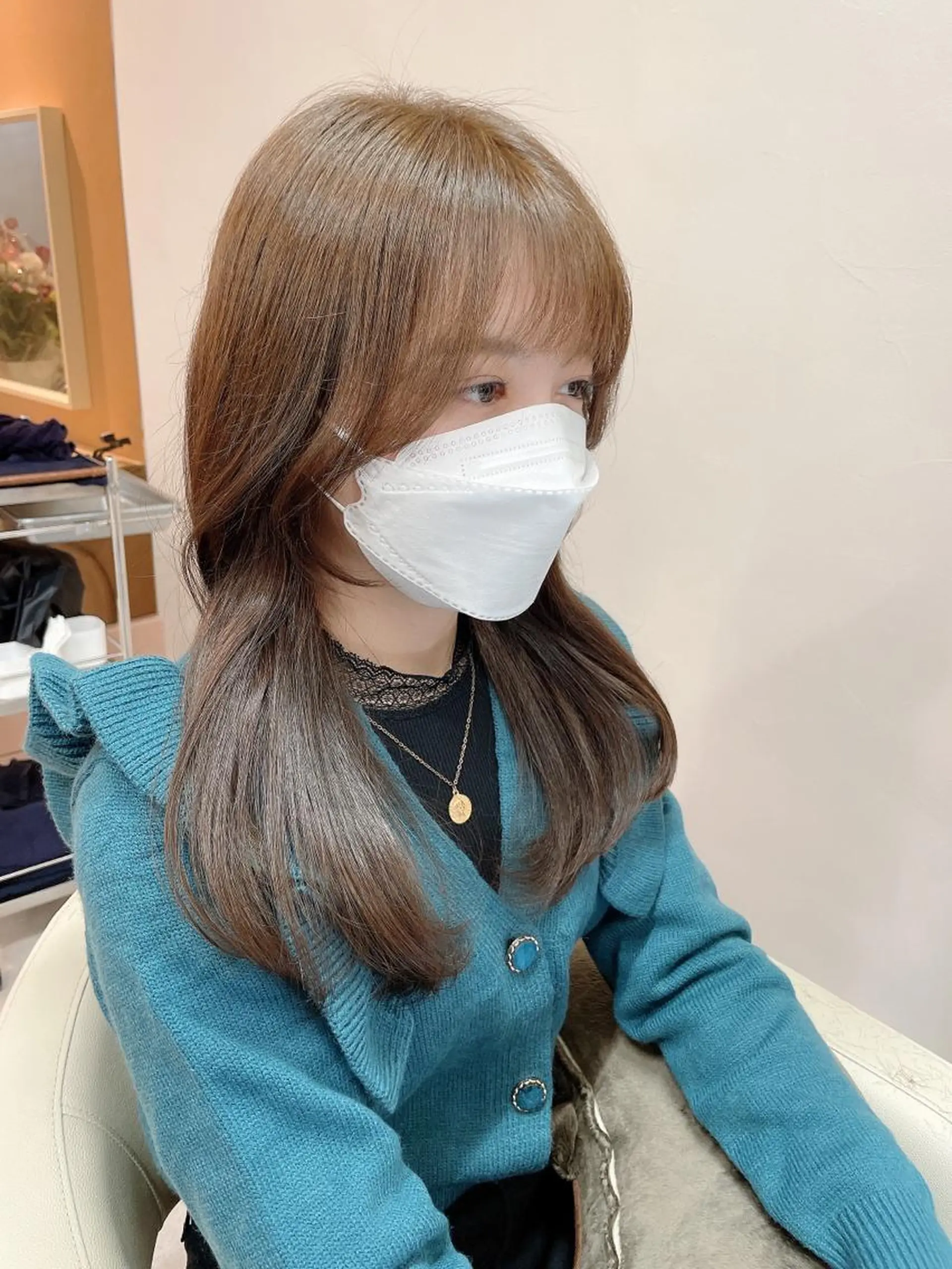 セミロング カラー 本格韓国ヘア🇰🇷 【uni】キューさんのヘアスタイル