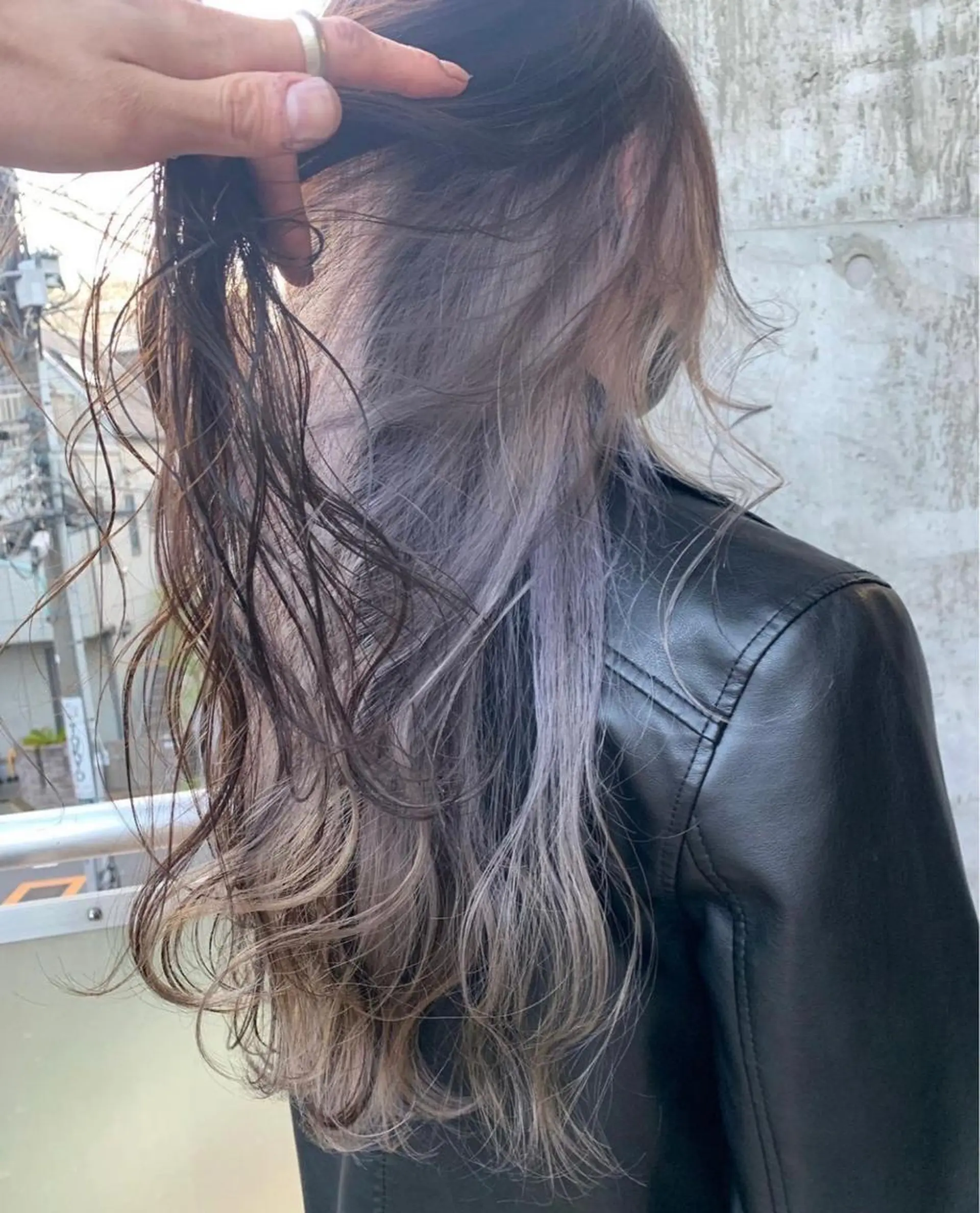 ロング カラー ブリーチ ケアブリーチ デザインカラー ダブルカラー イヤリングカラー ARCANAブリーチ レイヤーカット/原宿のヘアスタイル