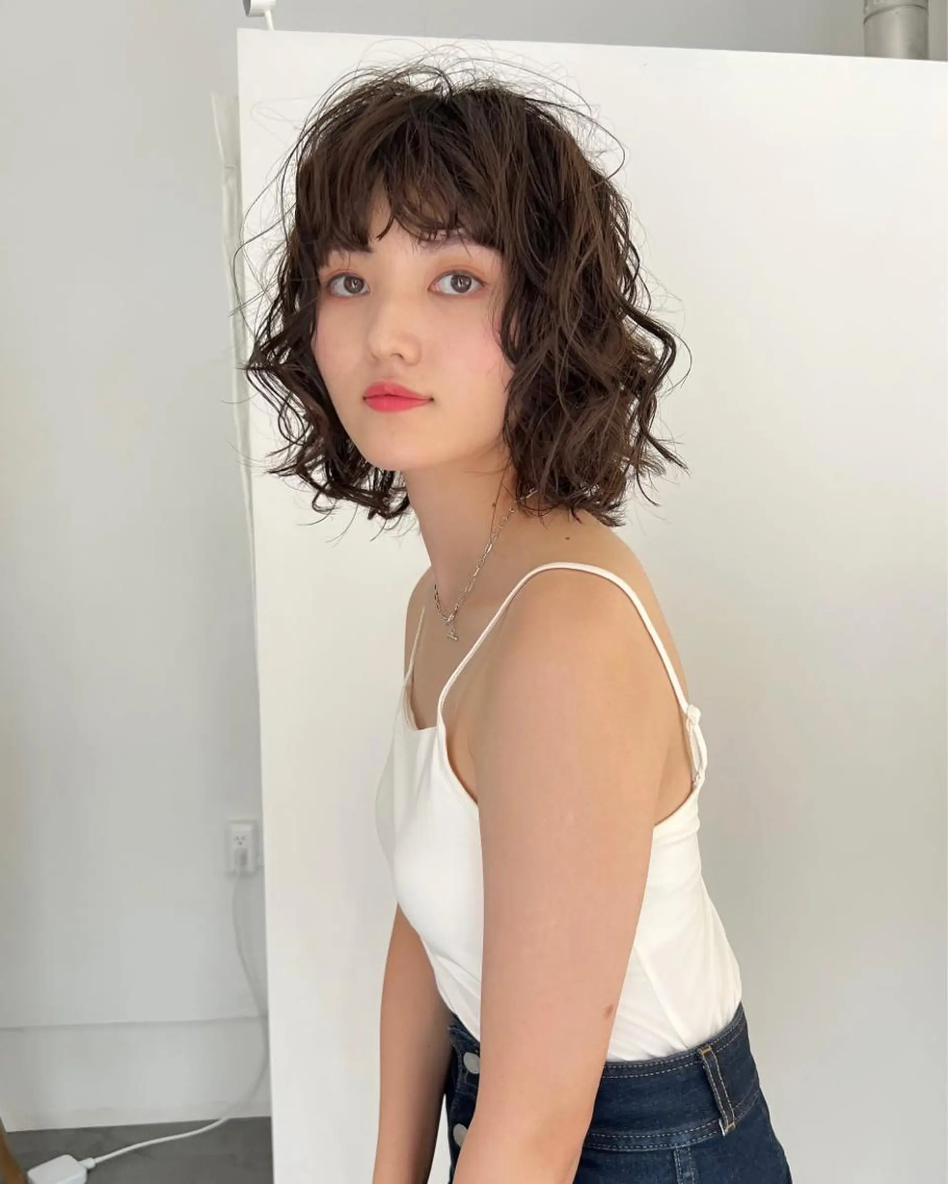 ミディアム パーマ 切りっぱなしボブ ショートボブ ミディアムパーマ ボブ 髪質改善 カット パーマ a moment(モーメント)所属・蔵前 デザインカット KOBAYASHIのその他イメージ