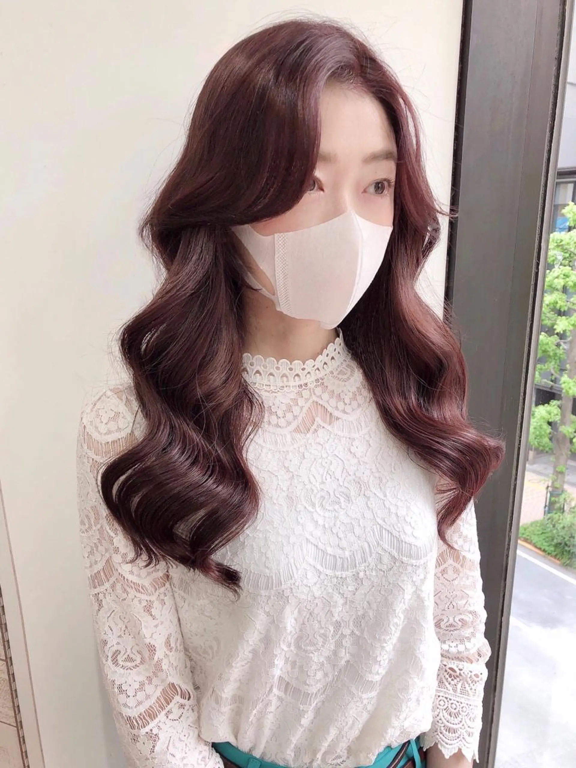 ロング カラー ラベンダーカラー ヨシンモリ カット ヘアカラー トリートメント 韓国ヘア/レイヤー カット SAKURAのヘアスタイル