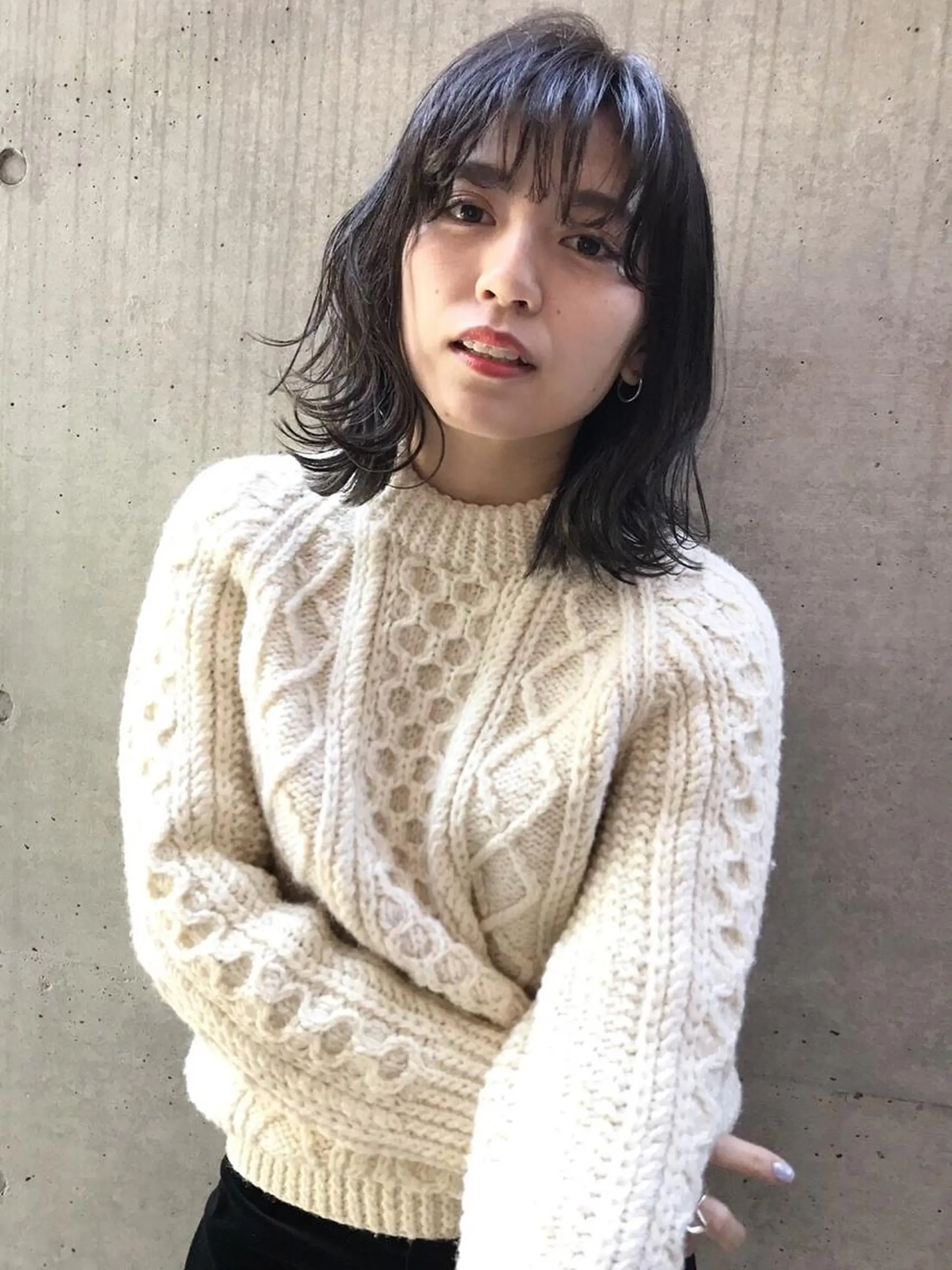 ミディアム カット ヘアカラー トリートメント mood tatemachiのヘアスタイル