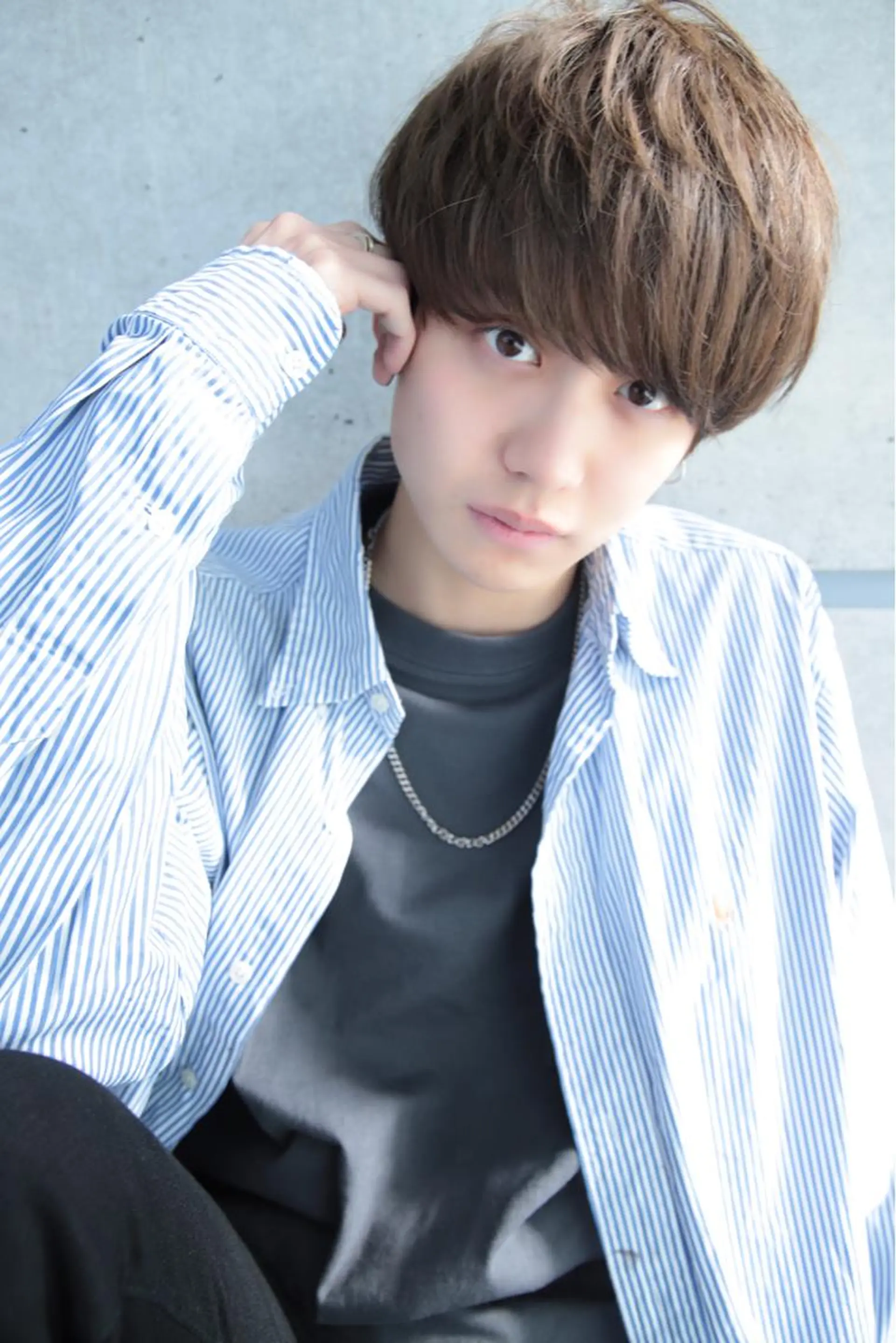 ショート カラー メンズ BABY 艶髪暗髪ヘア💖達人のヘアスタイル