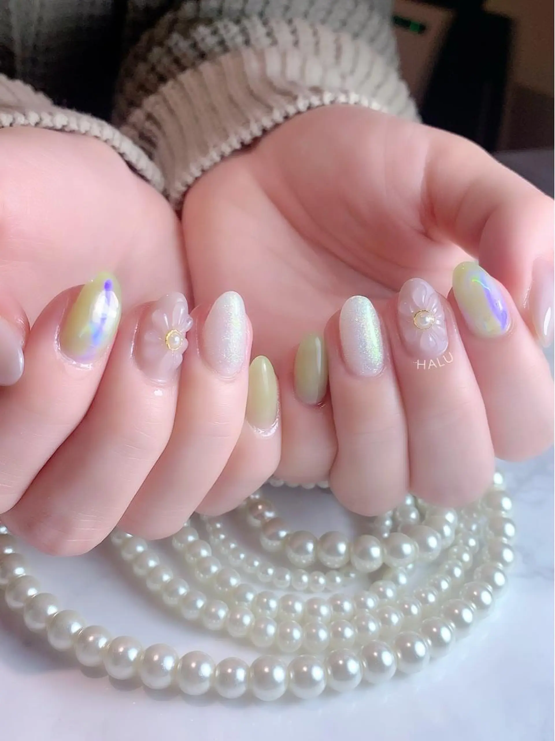 ネイル フラワーネイル ぷっくりネイル HALU ハルのネイルデザイン
