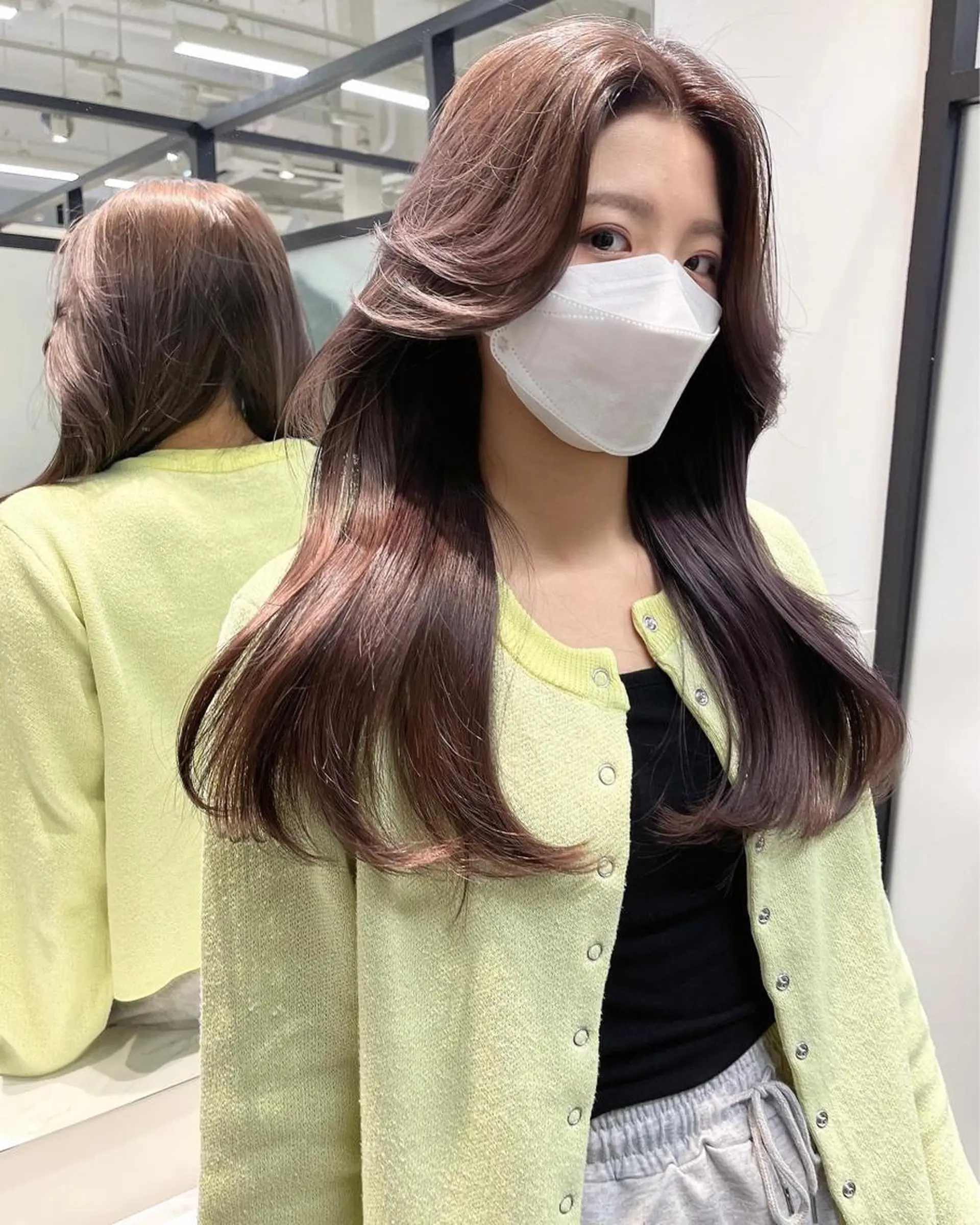 ロング くびれヘア レイヤーカット カット ヘアカラー トリートメント 韓国レイヤーカット 髪質改善▫️水野有真のヘアスタイル