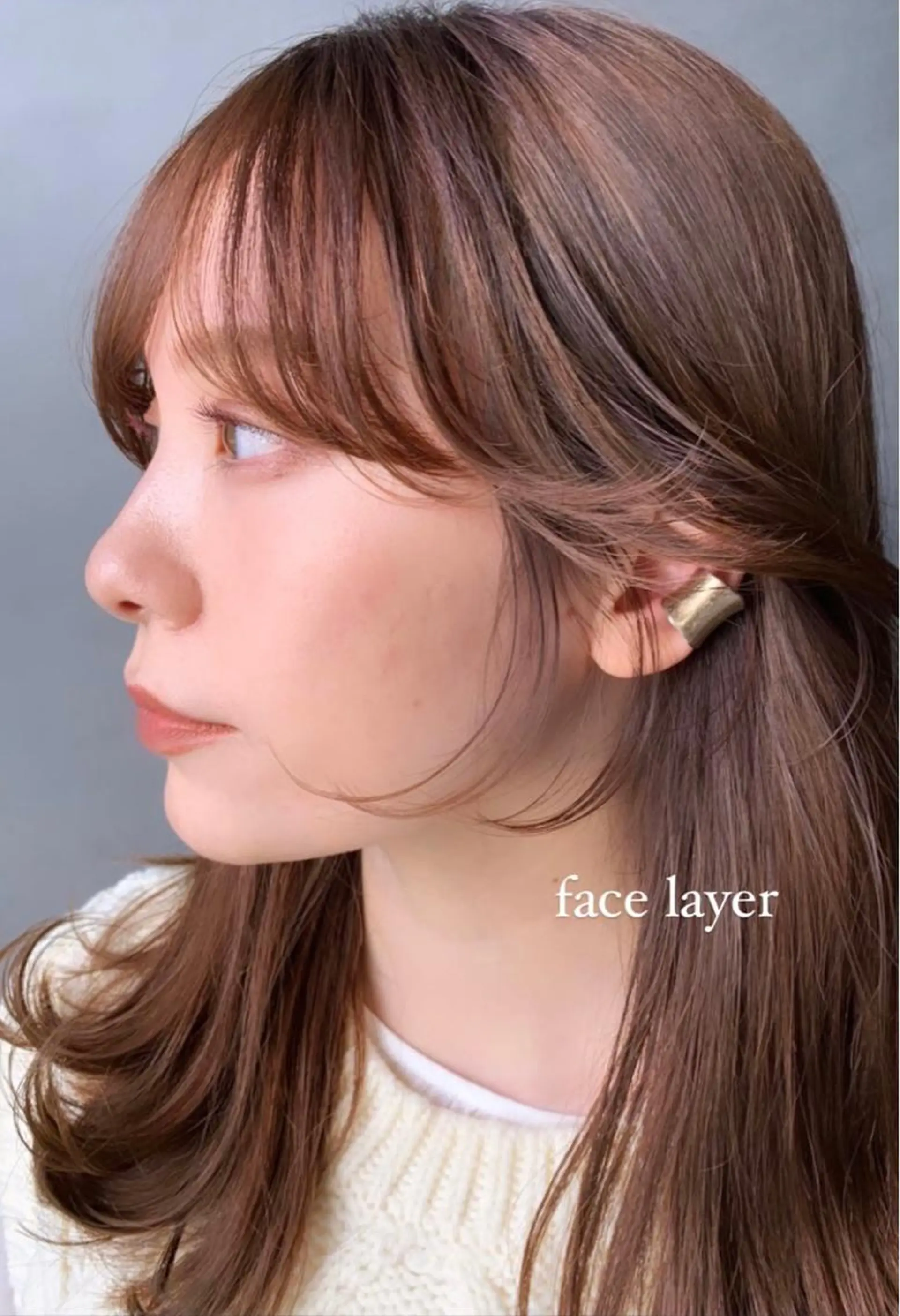 ミディアム カラー パーマ ヘアアレンジ 顔まわりレイヤー 顔周りカット レイヤーカット おくれ毛 サイドバング カット 顔周りカット/アレン ジ/カラー小野寺紗良のヘアスタイル