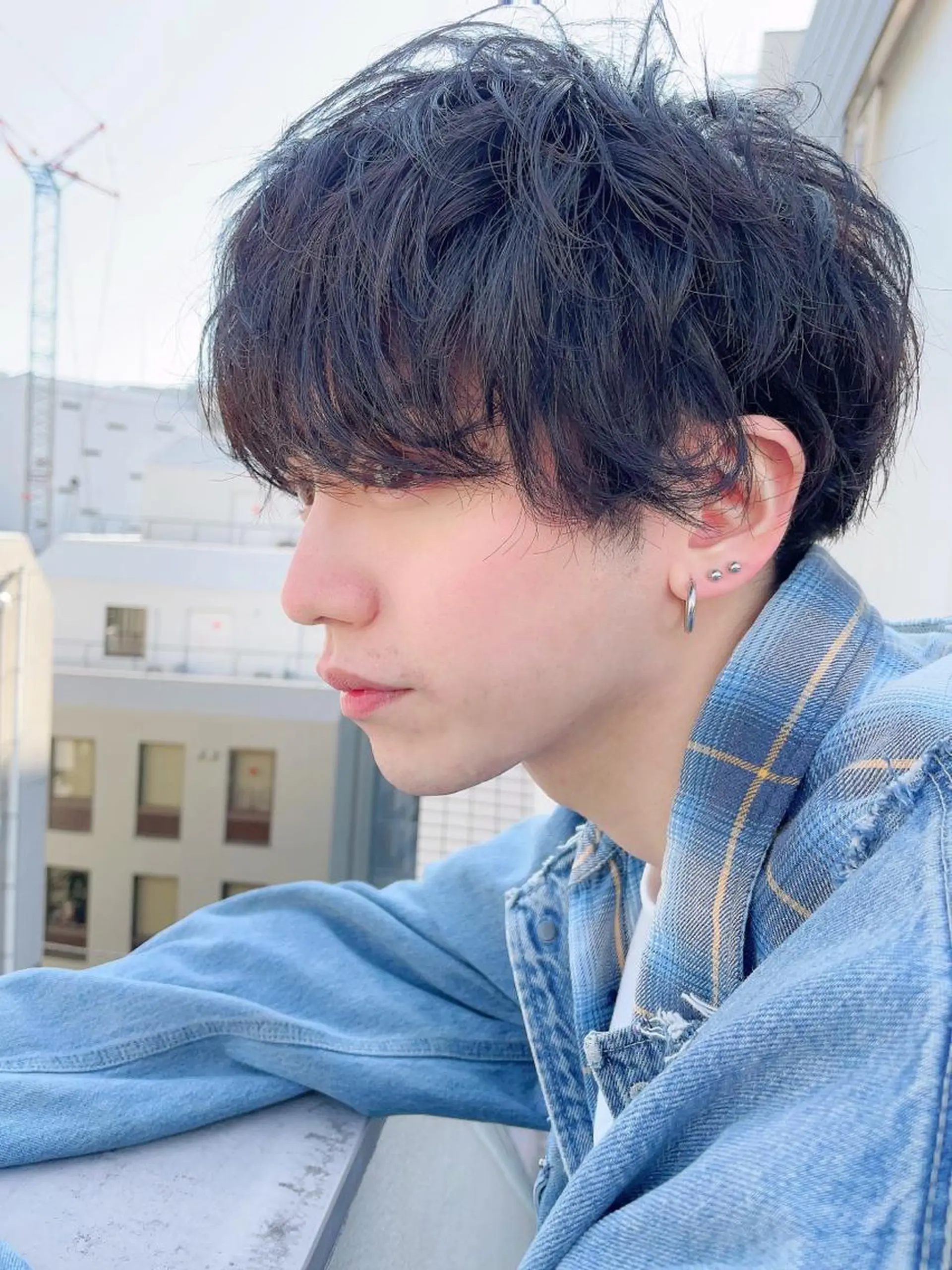 ミディアム パーマ メンズ 🟦ニュアンス/メン ズパーマ横浜🟦のヘアスタイル