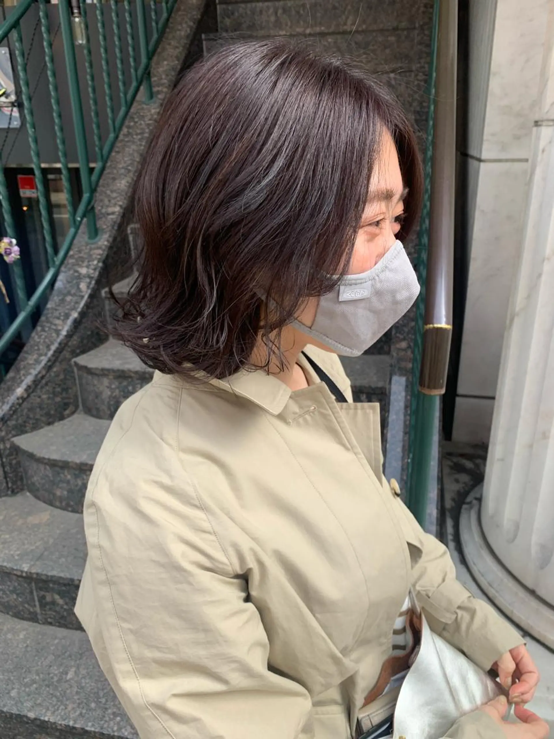 ショート カラー ヘアアレンジ ミストバング  フェイスフレーミング インナーカラー GO TODAY シェアサロン 表参道Flos店所属・nishi fuyumiのヘアスタイル