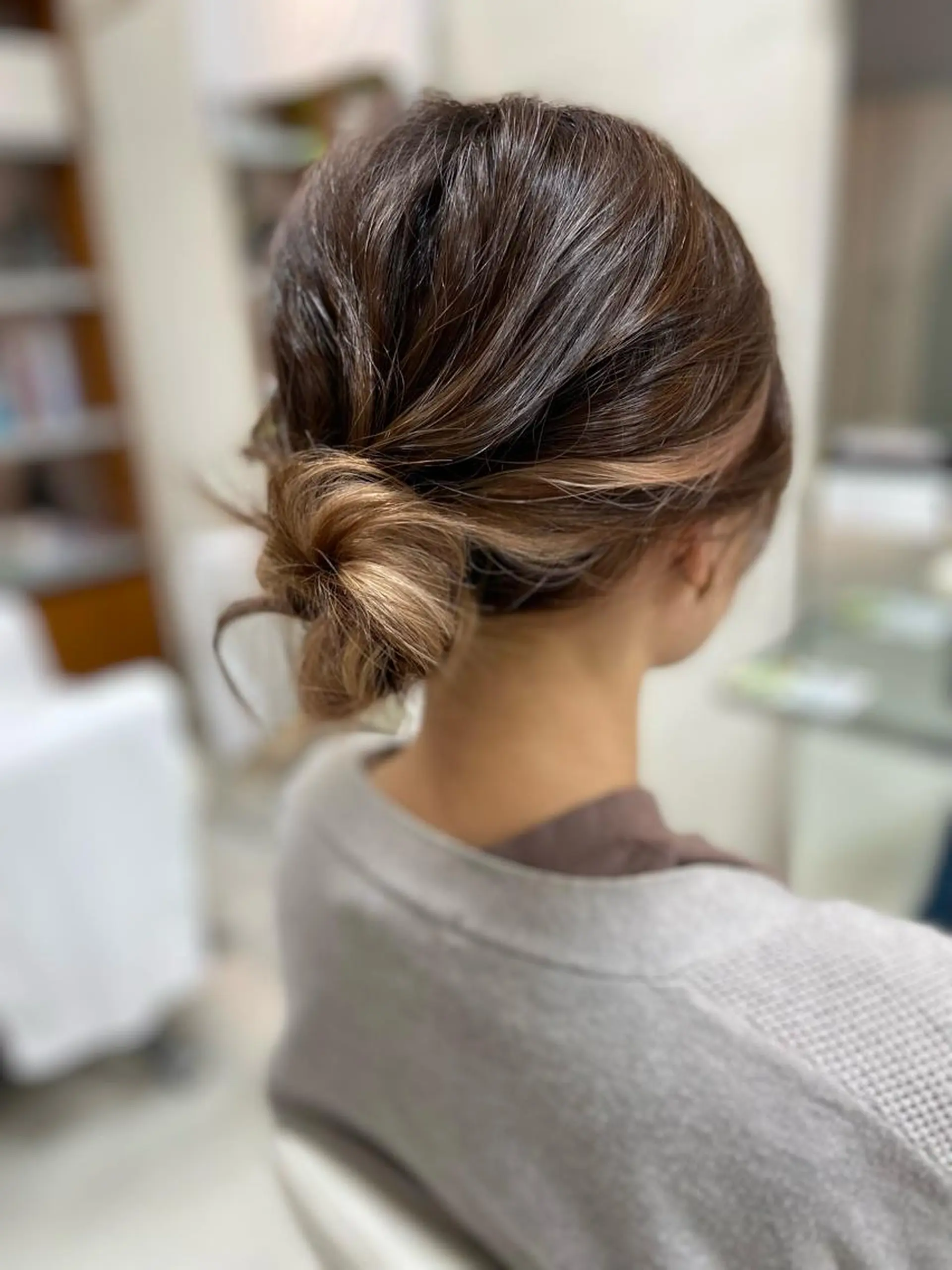 セミロング ヘアアレンジ お団子ヘア 菊地 美憂のヘアスタイル