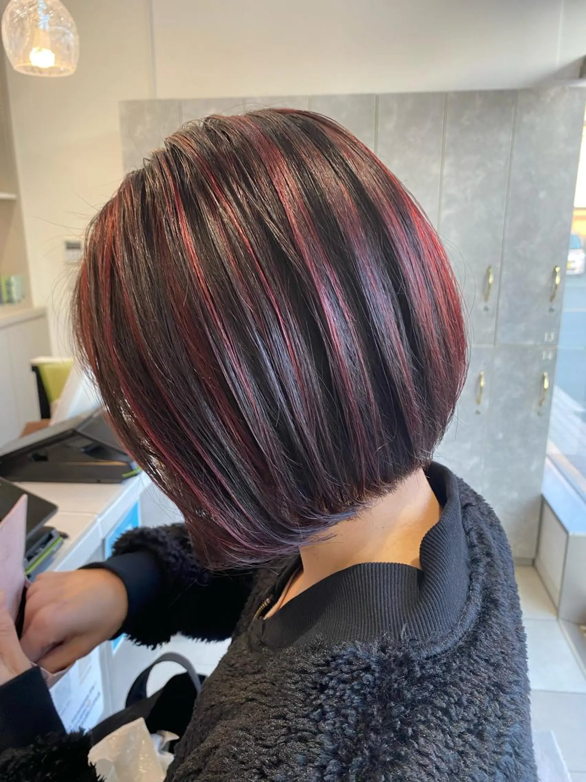 ショート カラー ハイライトカラー レッドカラー ハイライト カット ヘアカラー 渡辺　亮/ 白髪ぼかし/髪質改善のヘアスタイル