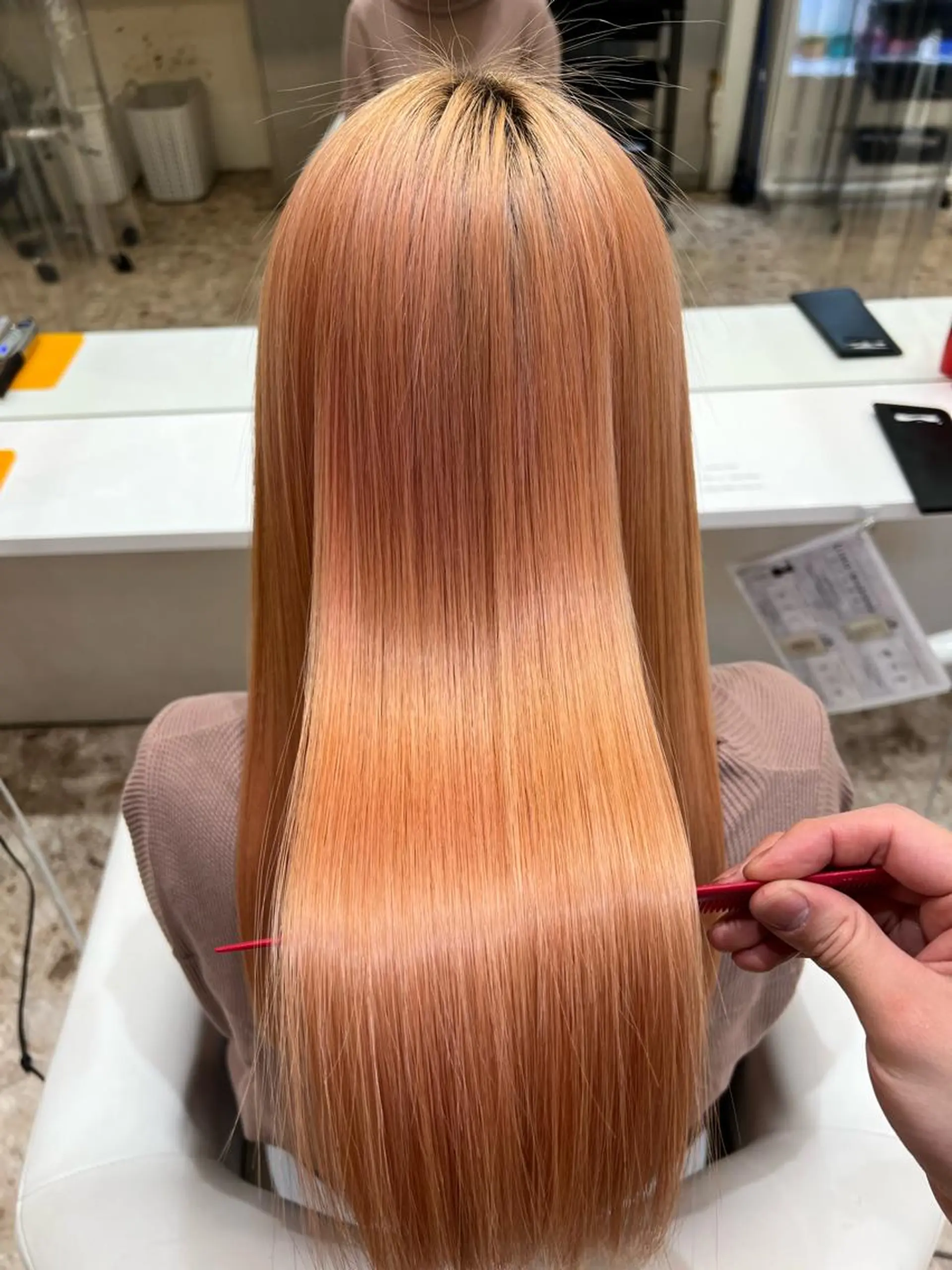 ロング 縮毛矯正 髪質改善/韓国ヘア/ 縮毛矯正/藤原のヘアスタイル