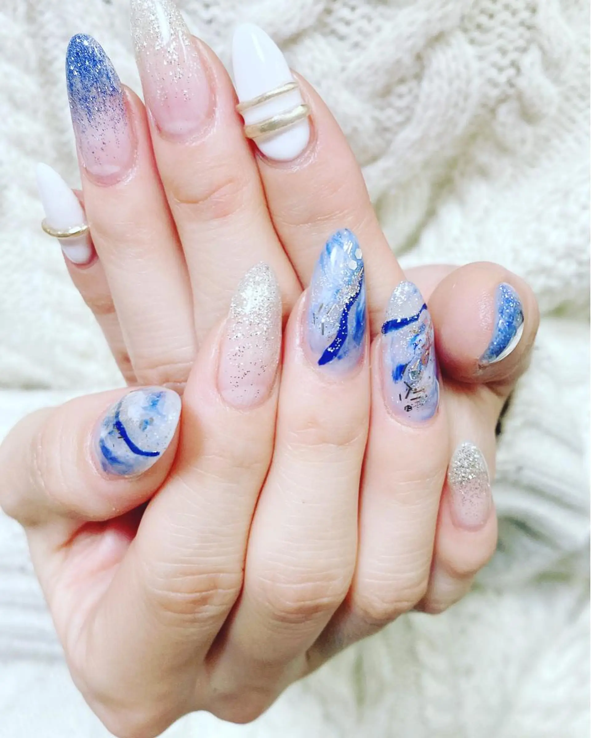 ネイル ジェルネイル ラメ(グリッター) ハンドネイル フットネイル ハンドケア nail salon  AlgeTy所属・✴︎:.｡. MAKI.｡.:✴︎のネイルデザイン