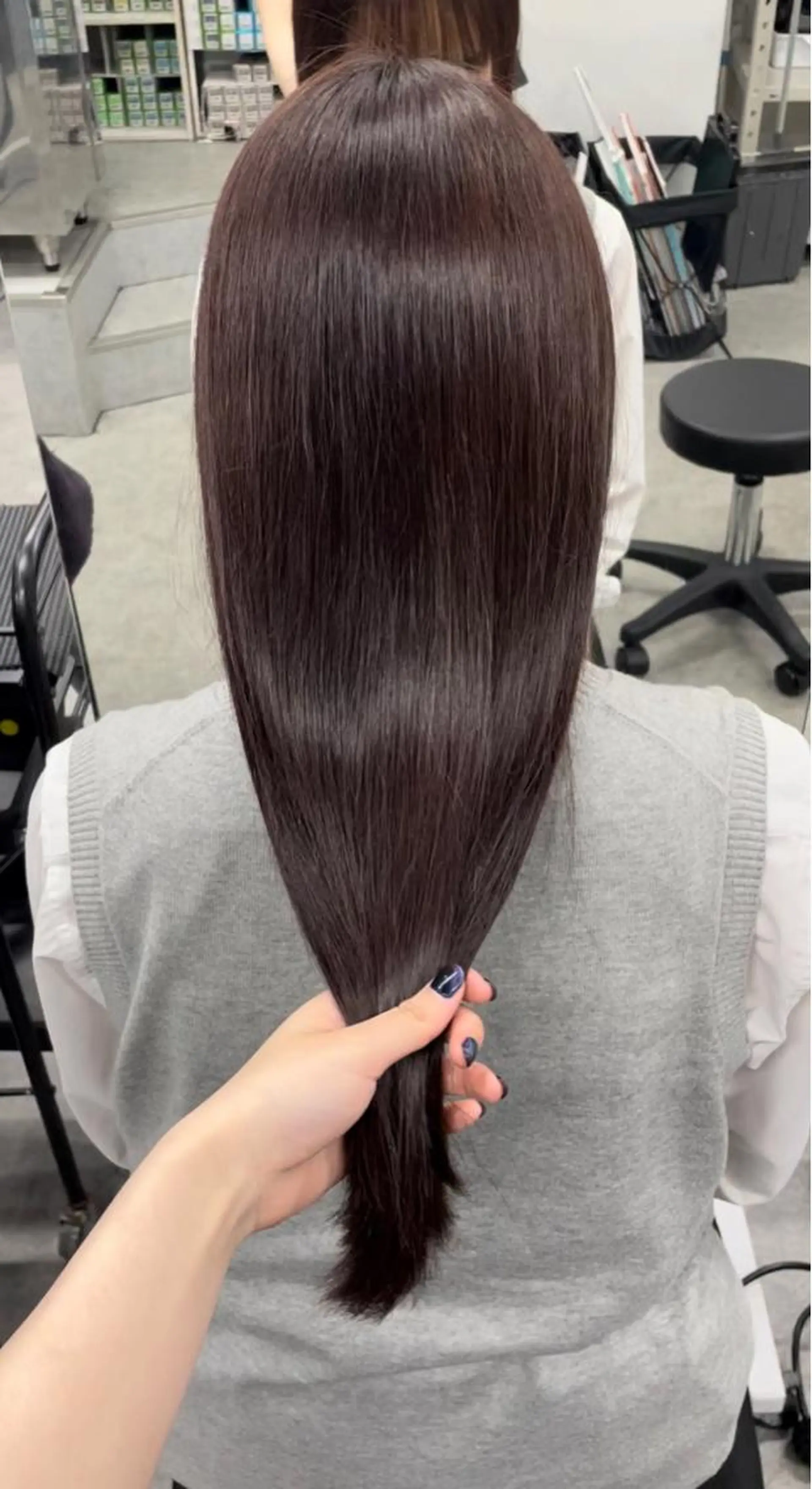 ロング ピンクブラウン 髪質改善 表参道♡暗髪^ྀི 艶カラー♡アユミのヘアスタイル