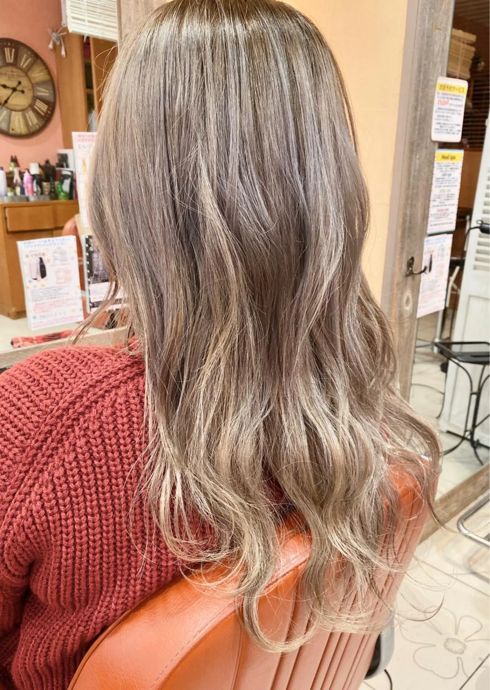 ロング カラー ブリーチ 透明感カラー ハイライトカラー ボブ くせ毛 増子 幹樹のヘアスタイル